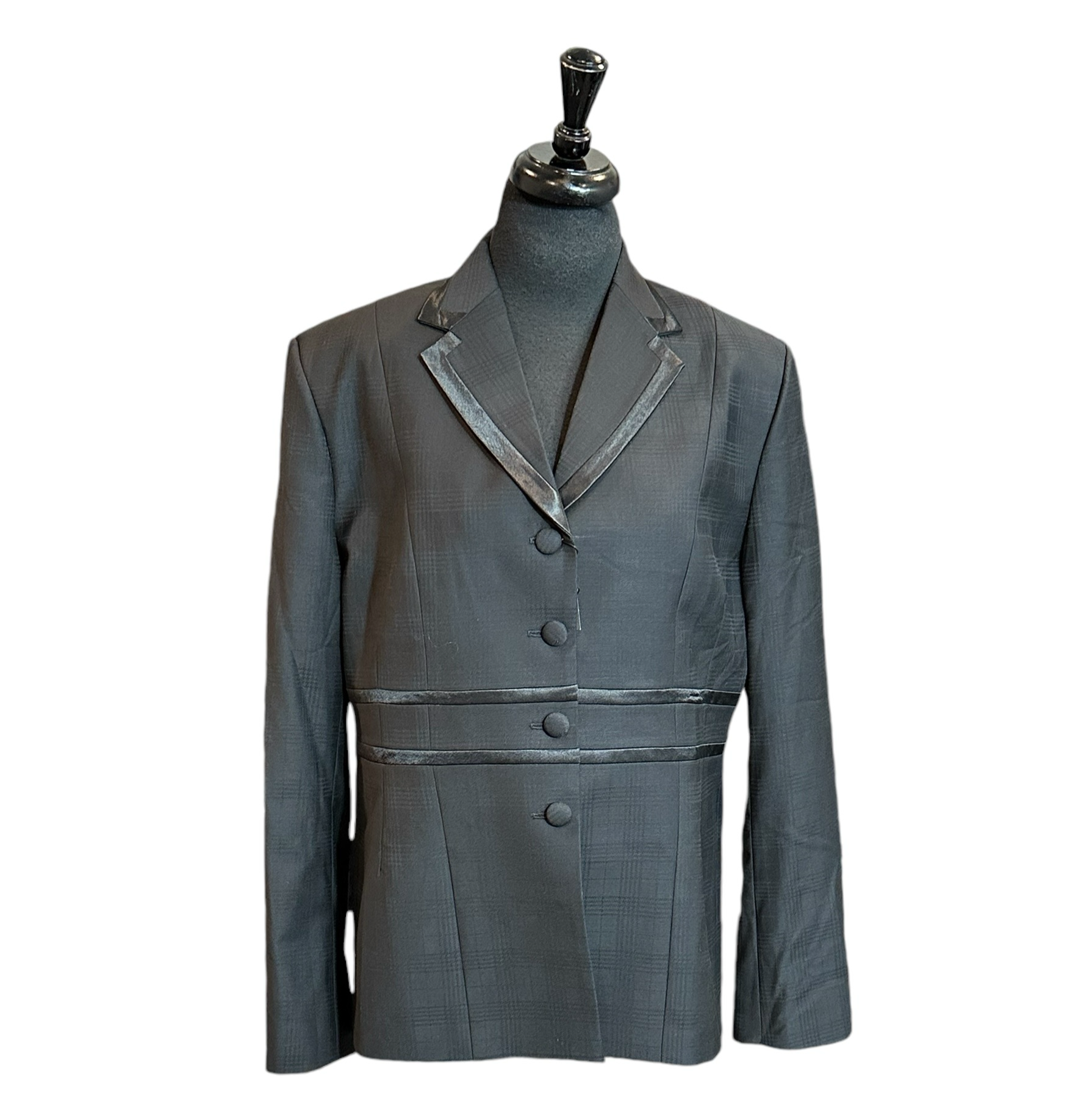 Showmanship Suit Black Plaid Black Trim
