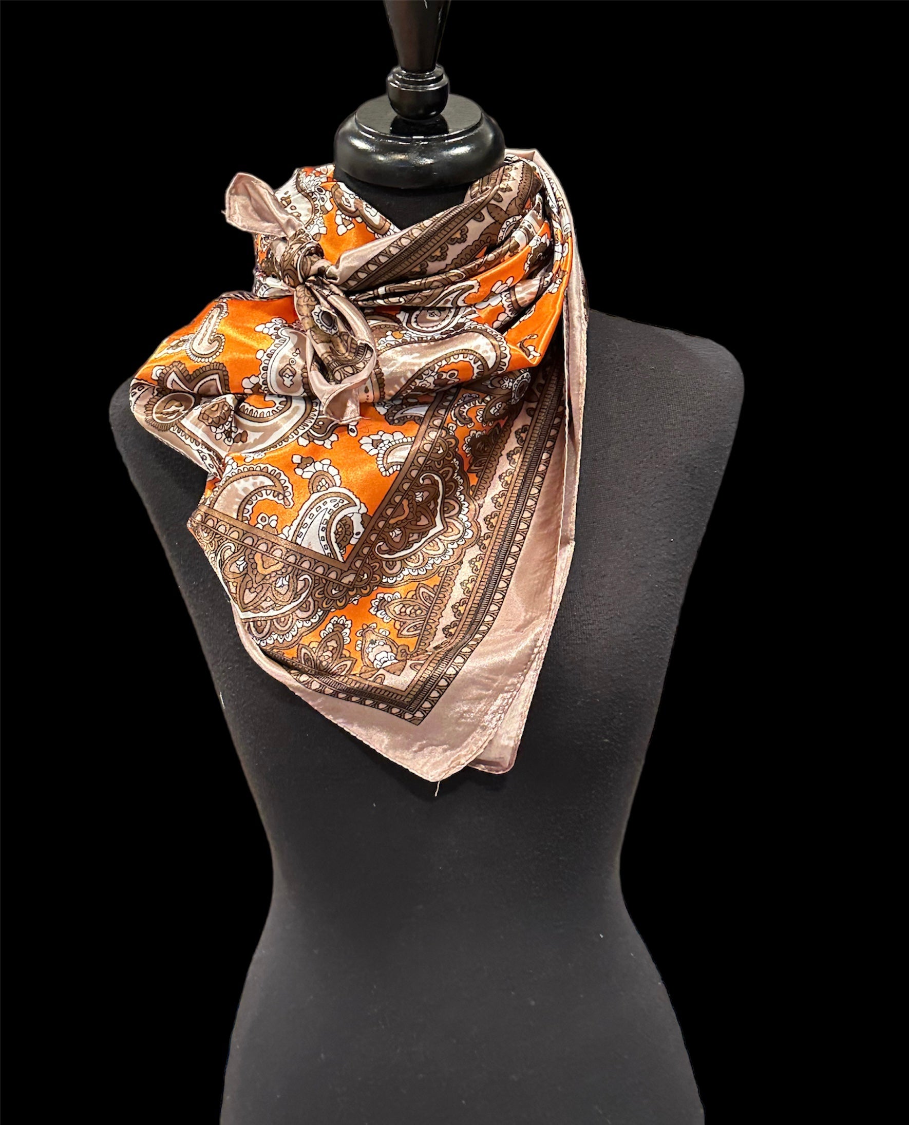 Ranch Scarves Tan, Rust, Gold Paisley