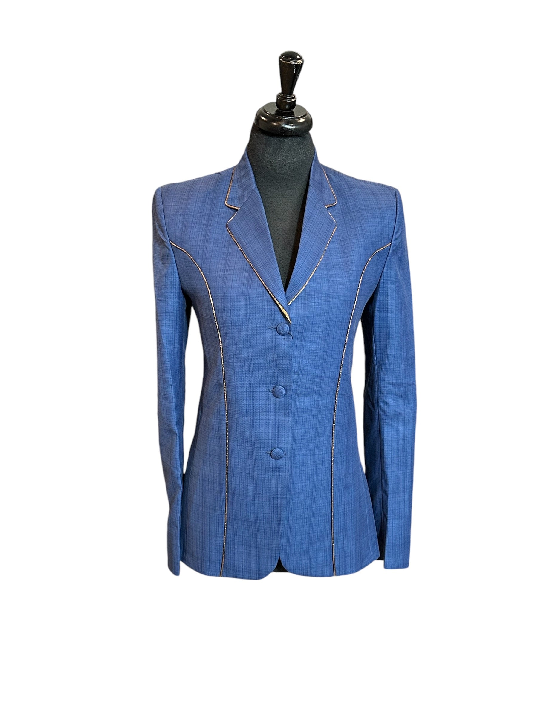 Showmanship Suit Blue Plaid with Bronze