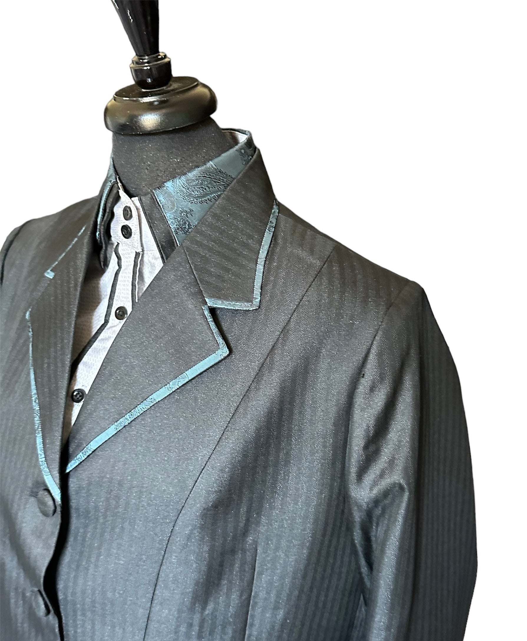 Showmanship Suit Set Black Self Stripe “SET”