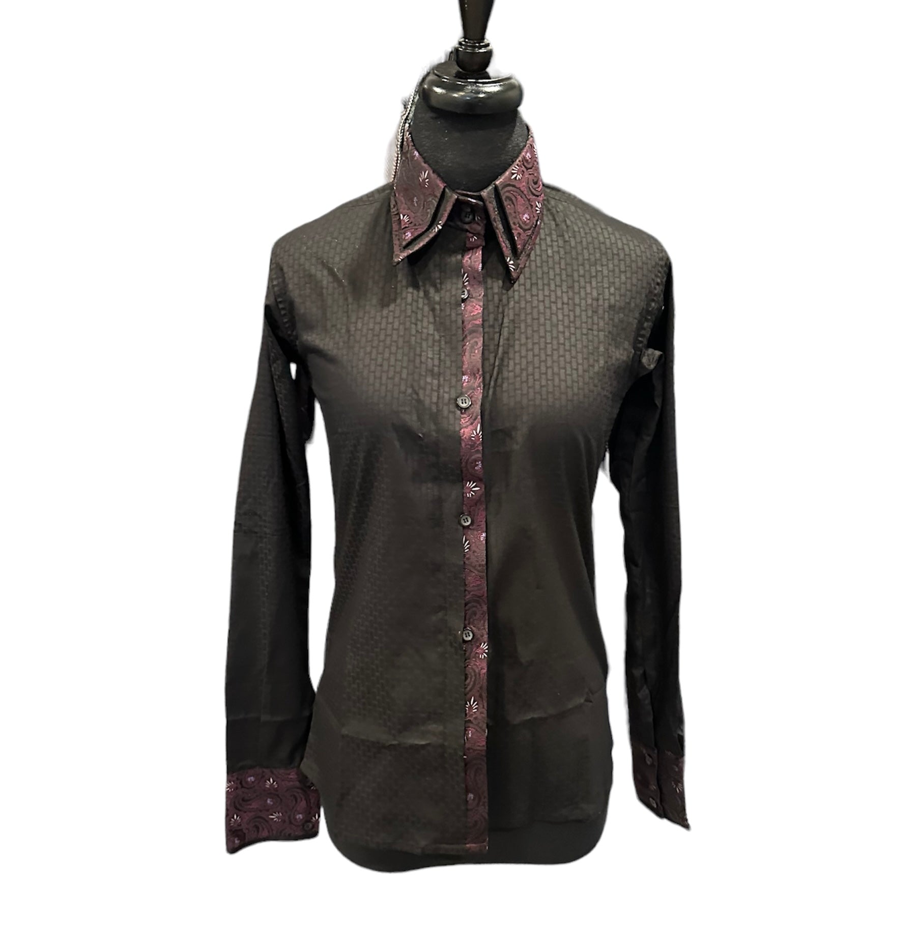‼️NEW‼️Western Button Up Black with Purple Accents