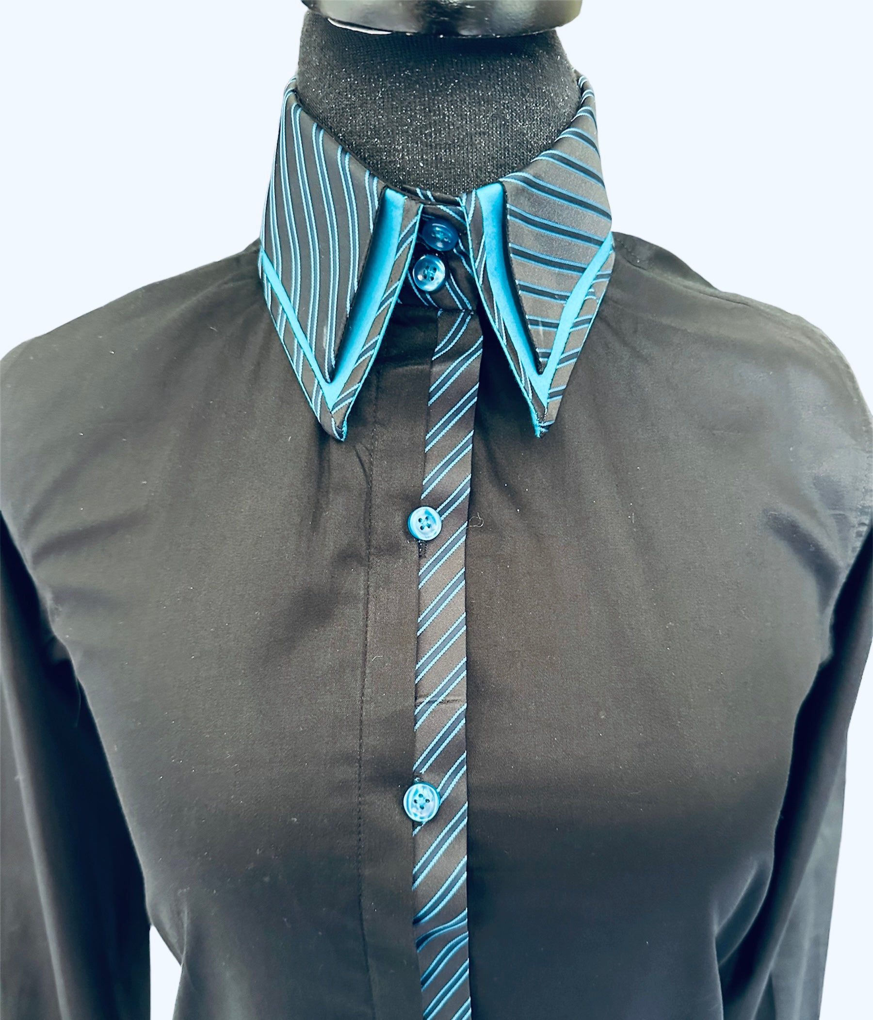 ‼️NEW‼️Western Button Up Black with Teal Silk “ONE ONLY”