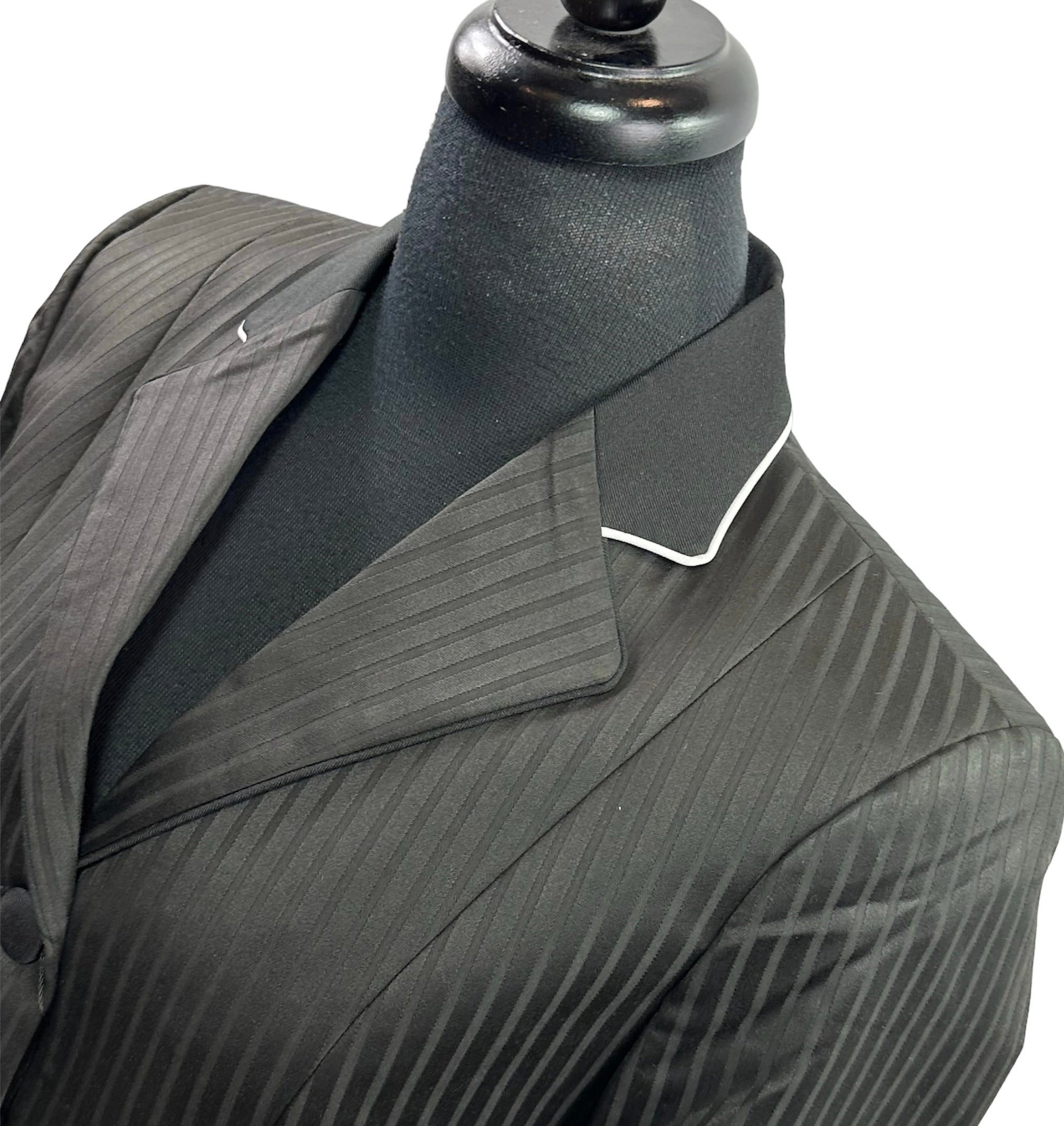 English Show Coat Classic Black  Tone On Tone Fabric Code HR-0116