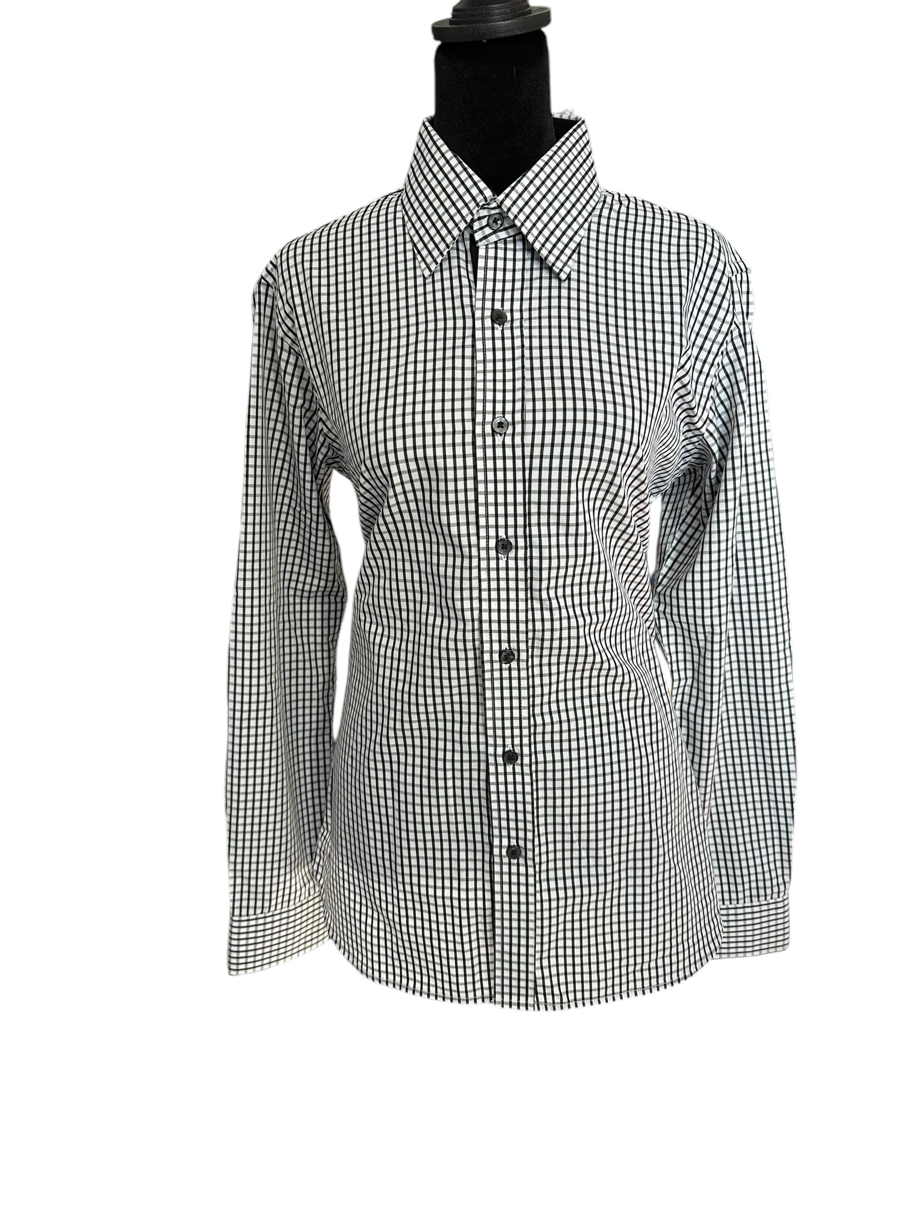 Western Button Up Black Nad White Plaid