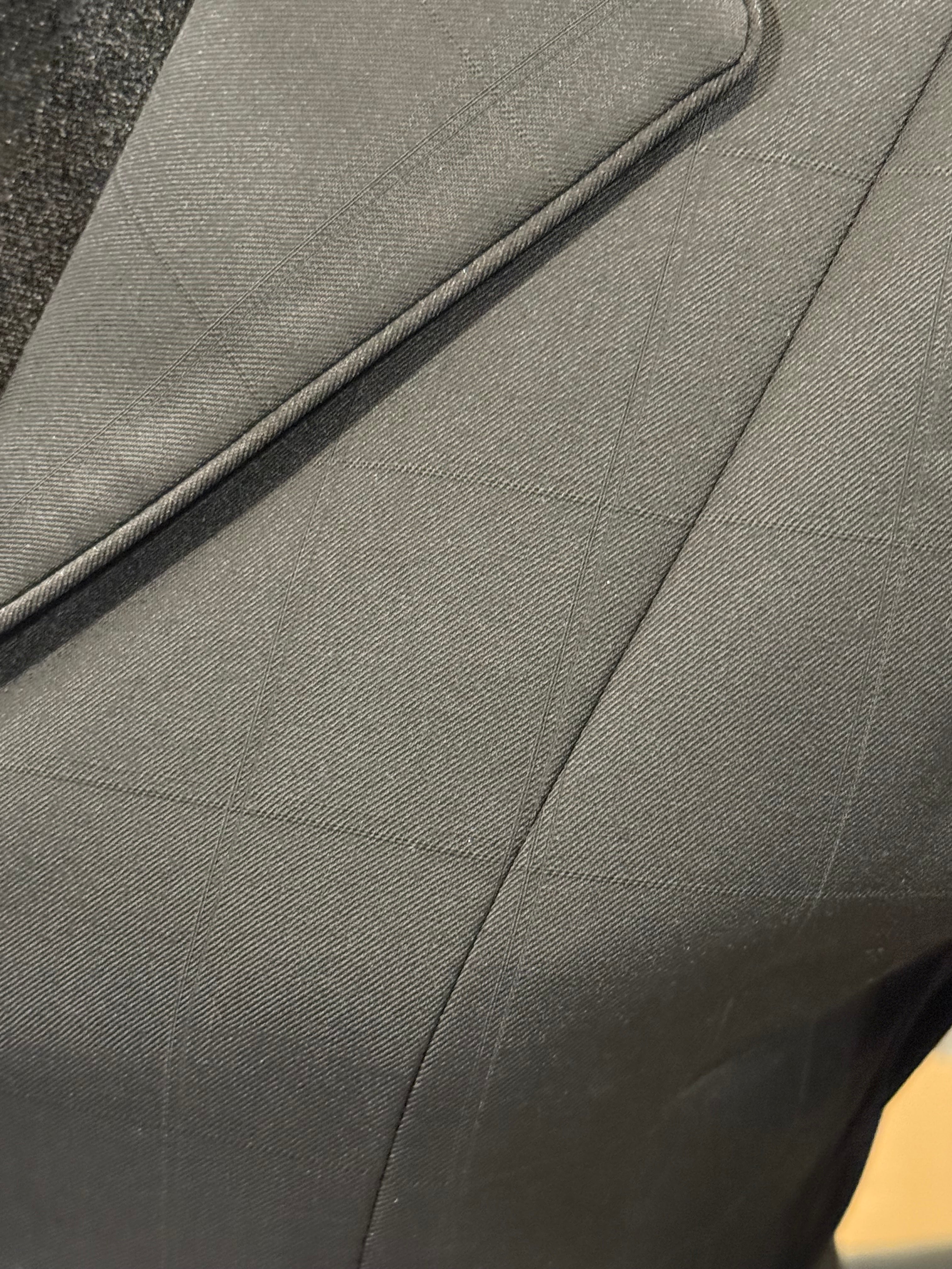English Show Coat Black Windowpane Fabric Code R147