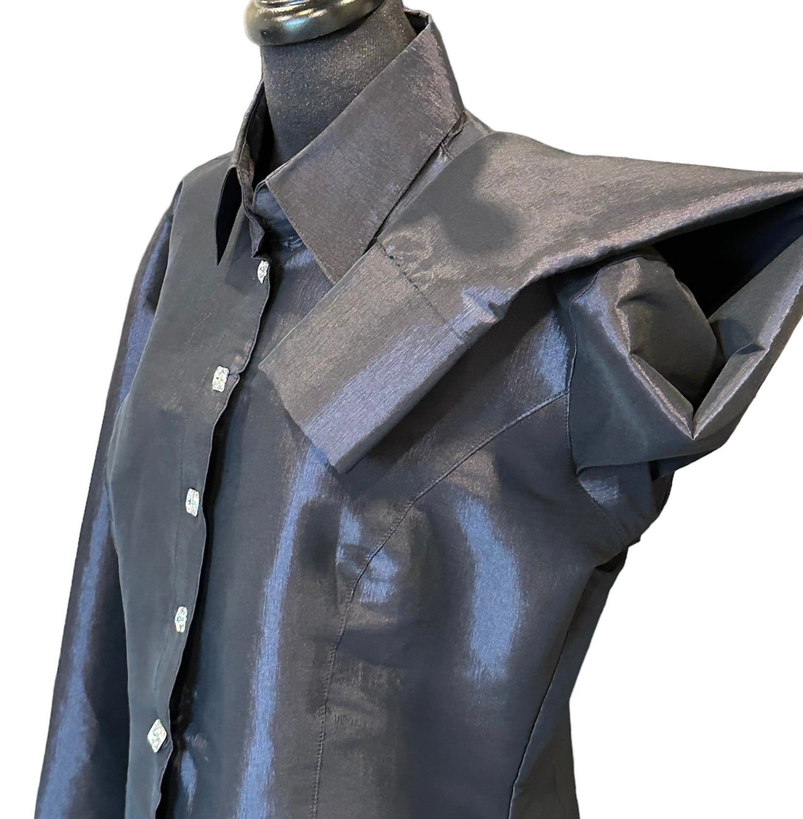 Stretch Taffeta Western Button Up