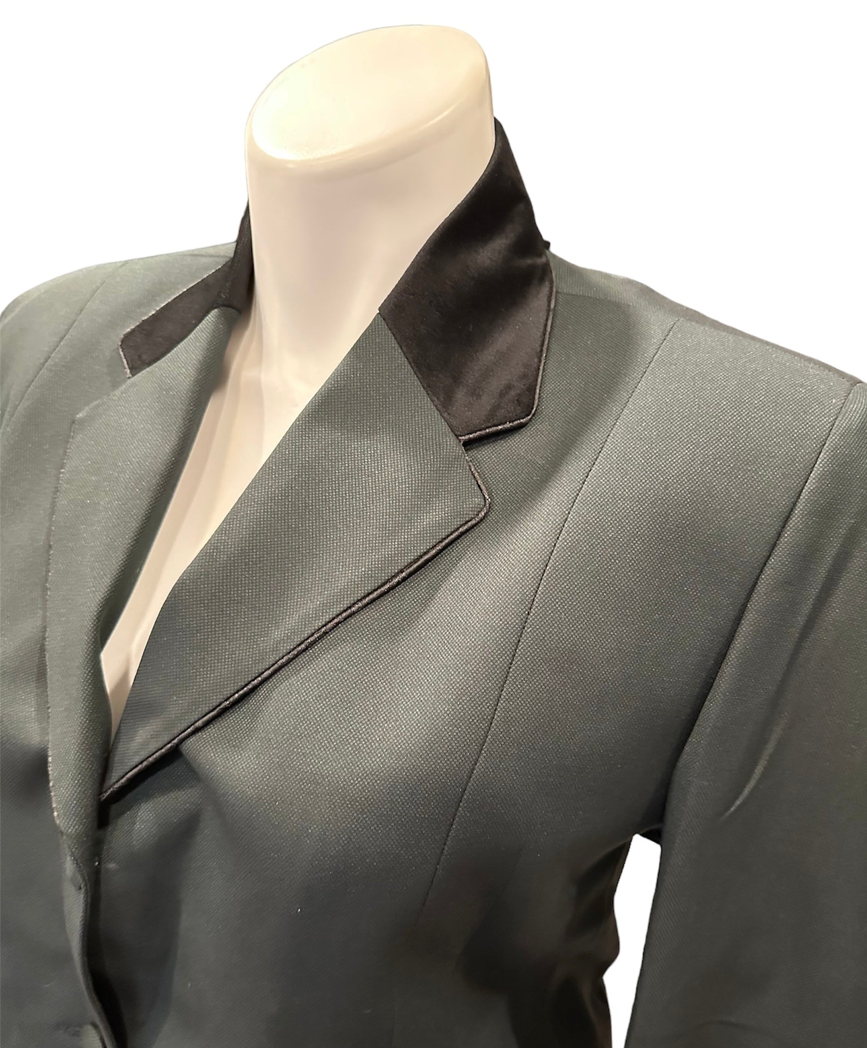 English Show Coat Hunter Green and Black Plus Size