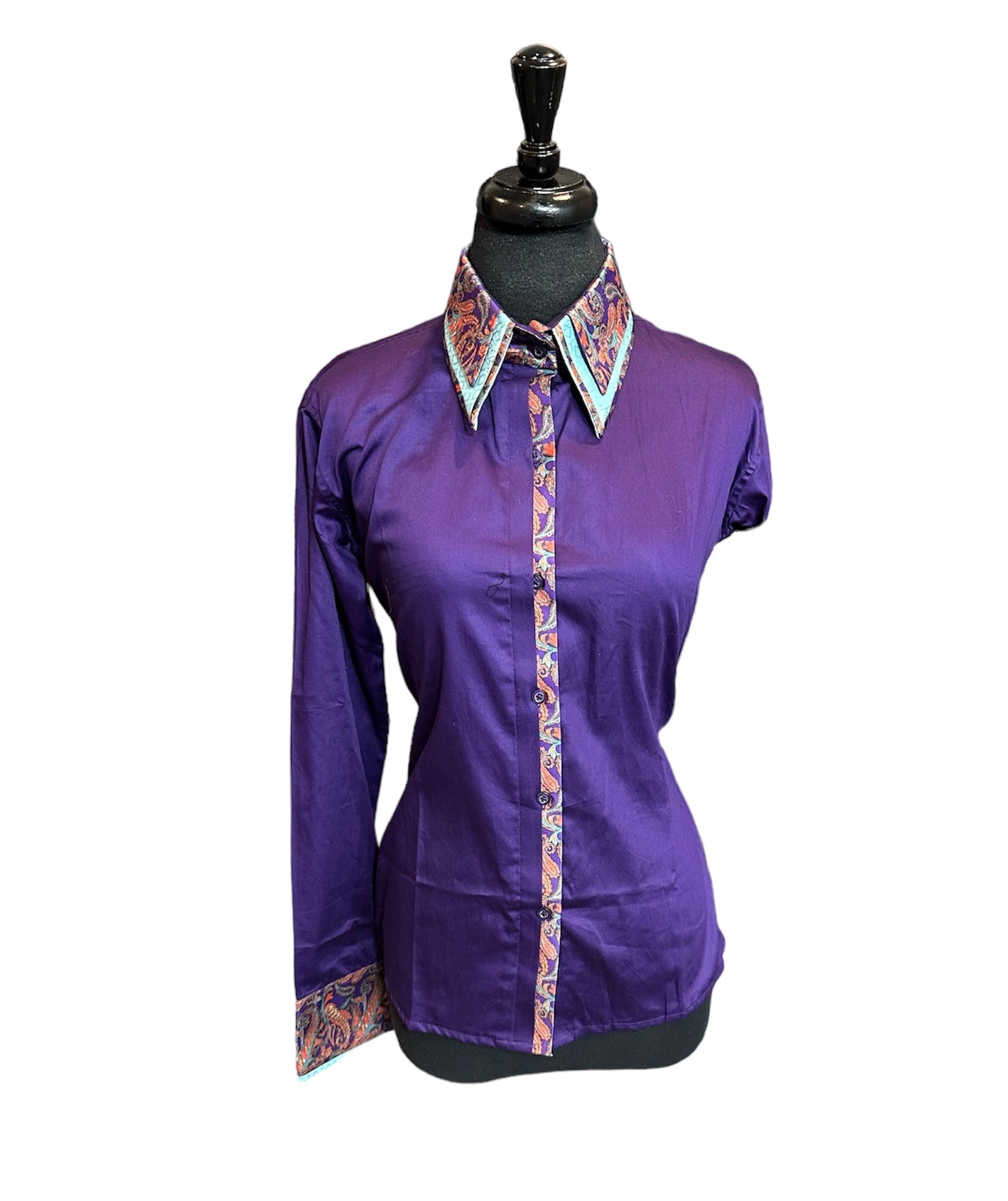 ‼️NEW‼️Western Button Up Purple with paisley ONE ONLY
