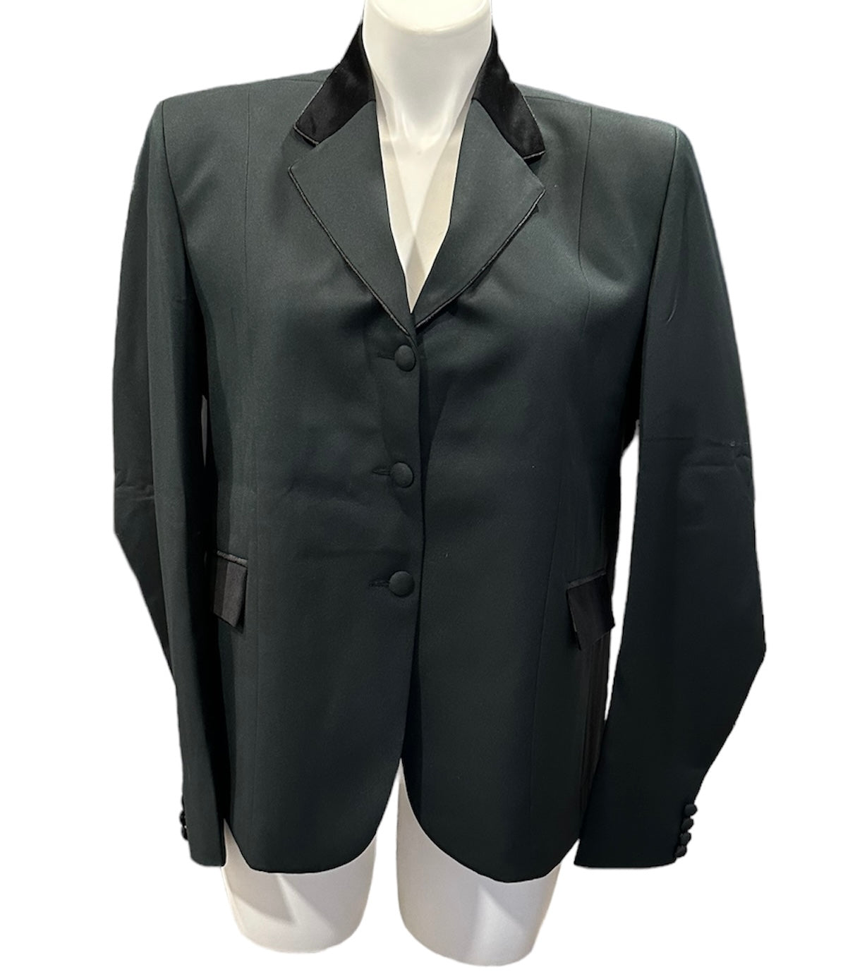 English Show Coat Hunter Green and Black Plus Size