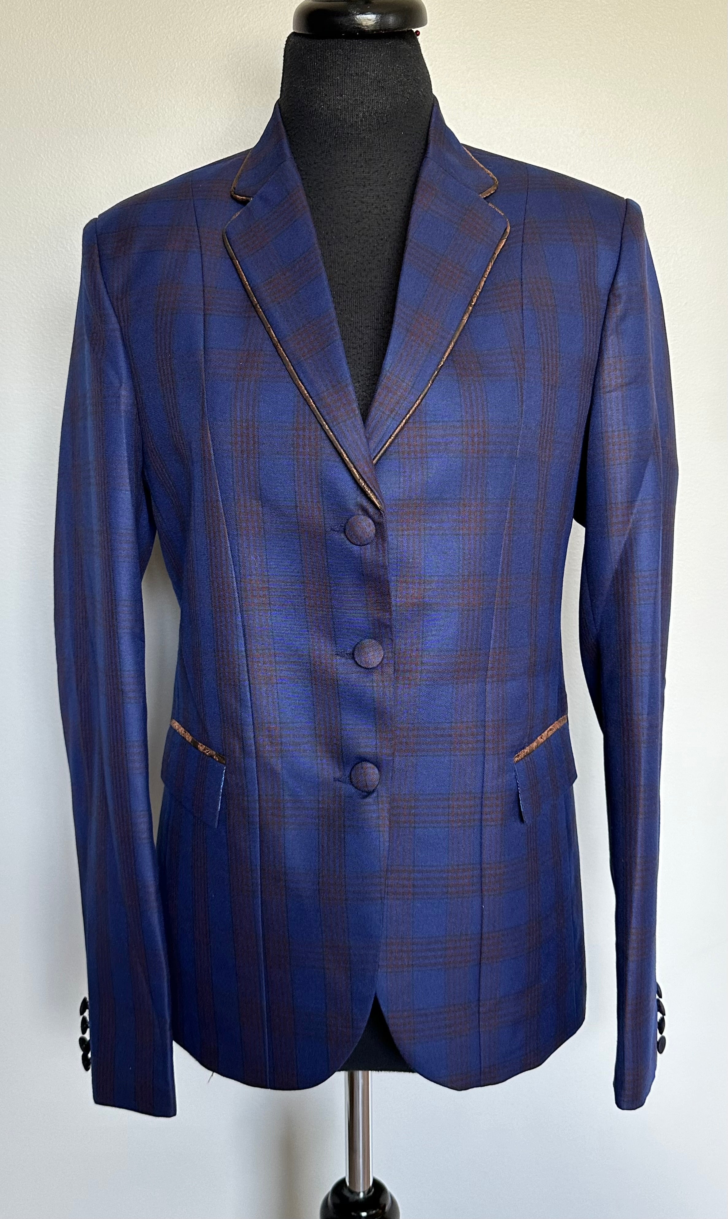 English Show Coat Blue and Bronze Plaid Fabric Code MOHIN *One Only*
