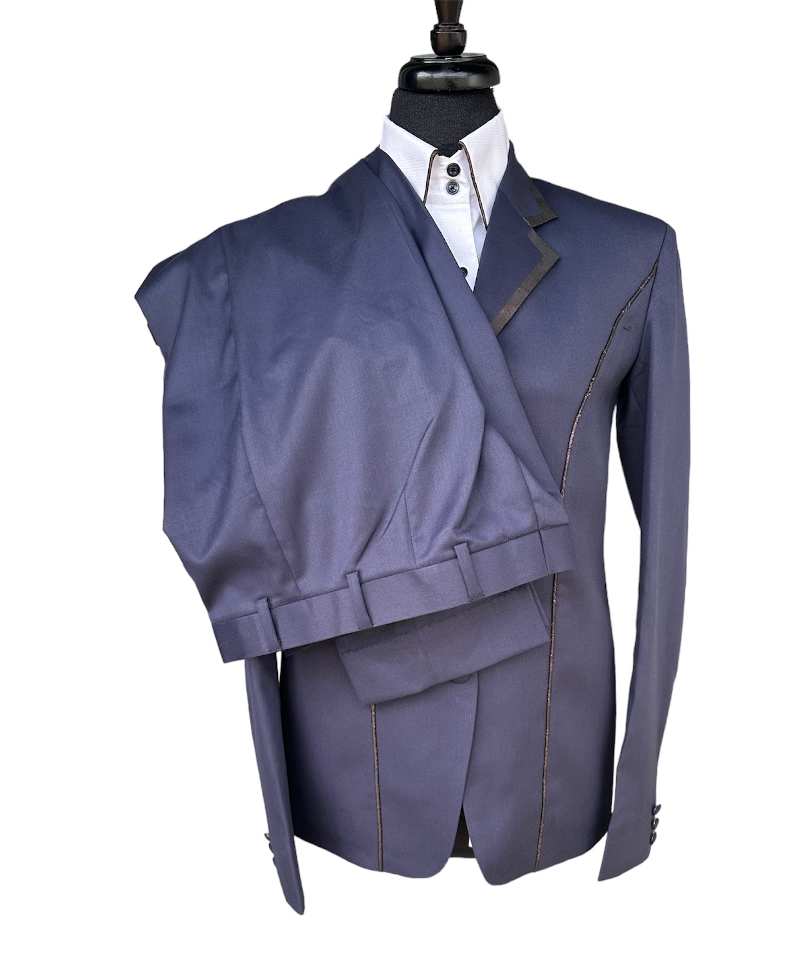 Western Showmanship Suit Navy With Brown