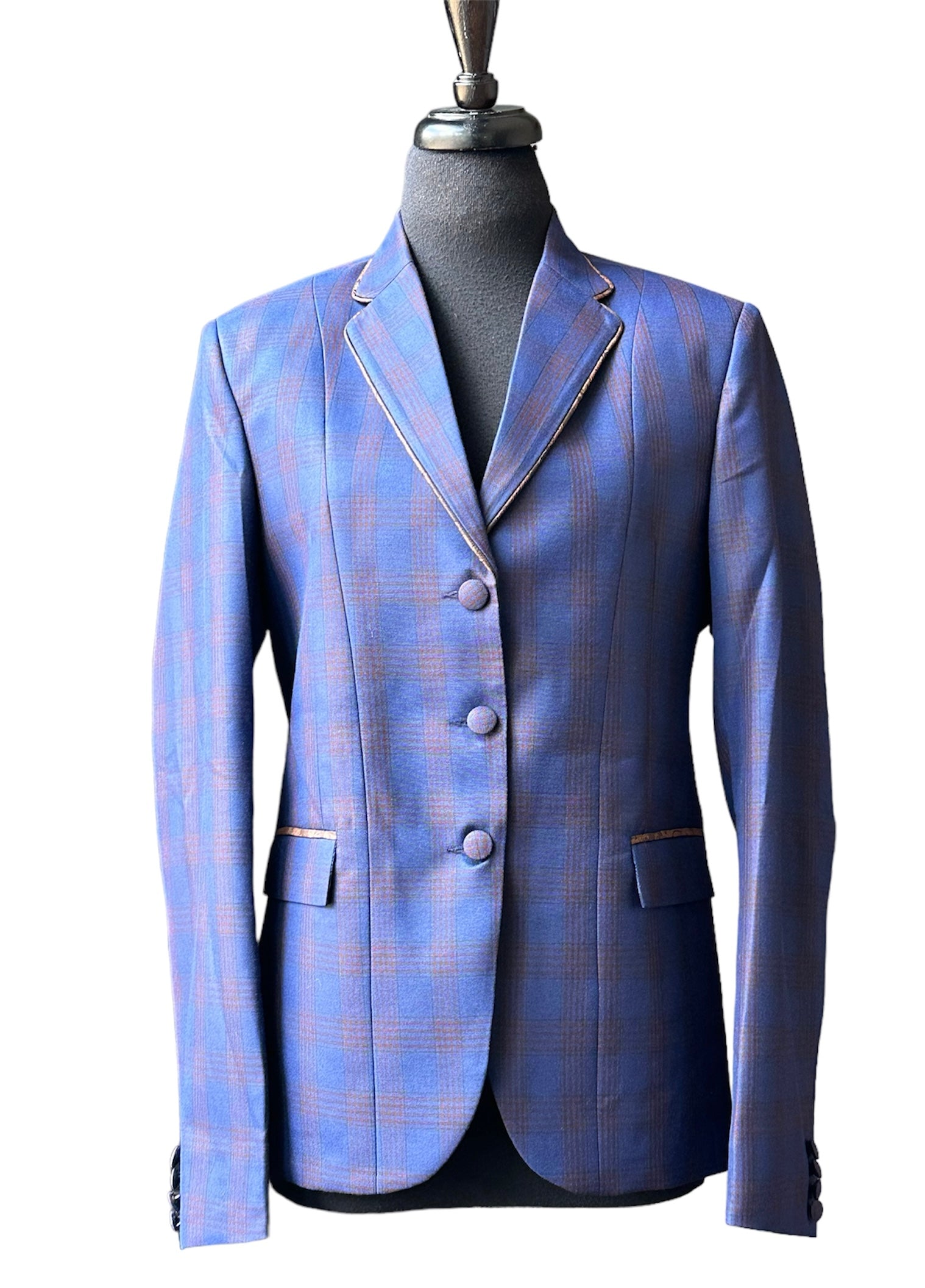 English Show Coat Blue and Bronze Plaid Fabric Code MOHIN *One Only*