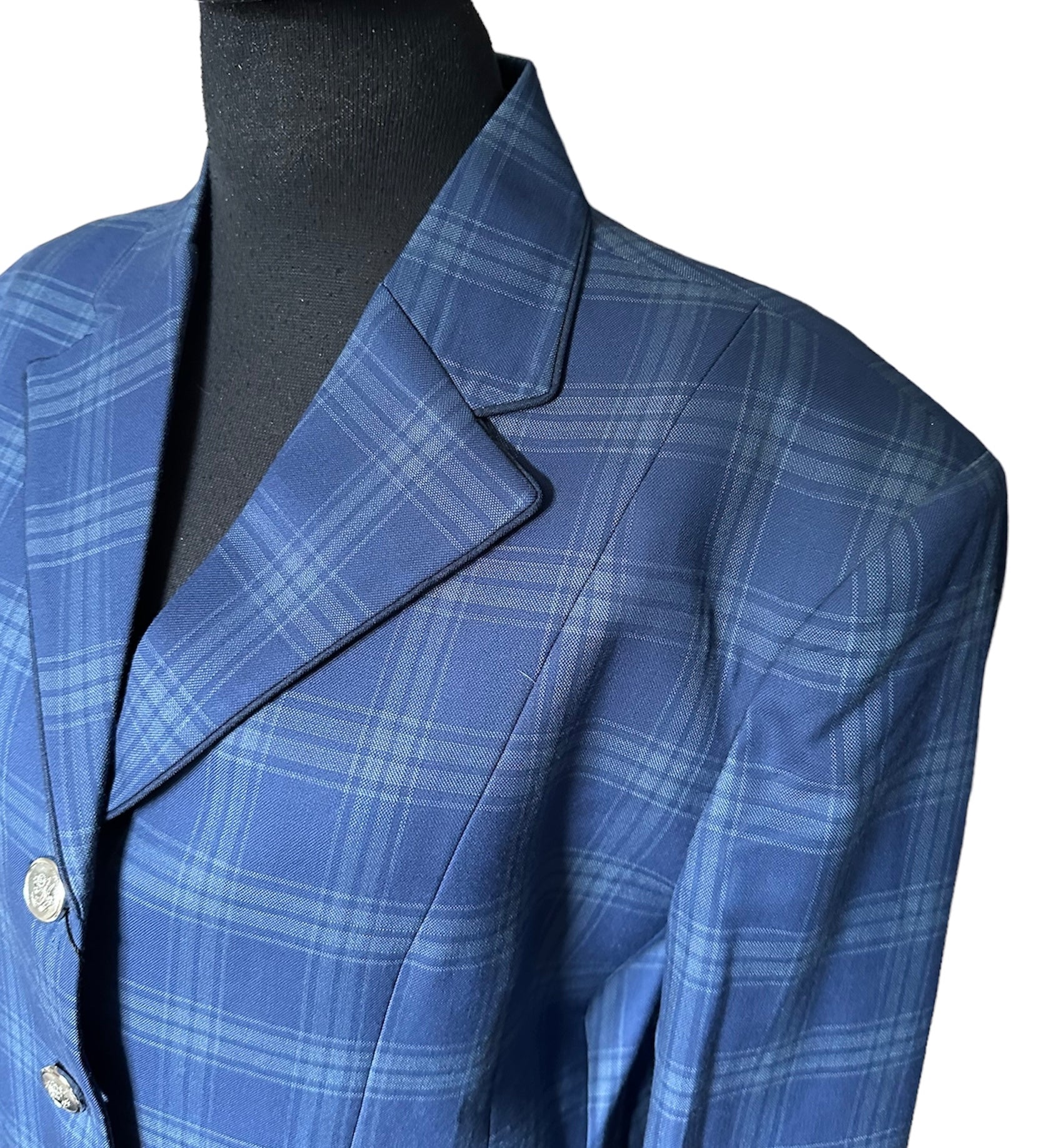 English Show Coat Blue Plaid Fabric Code MD1099 ( ONE ONLY)