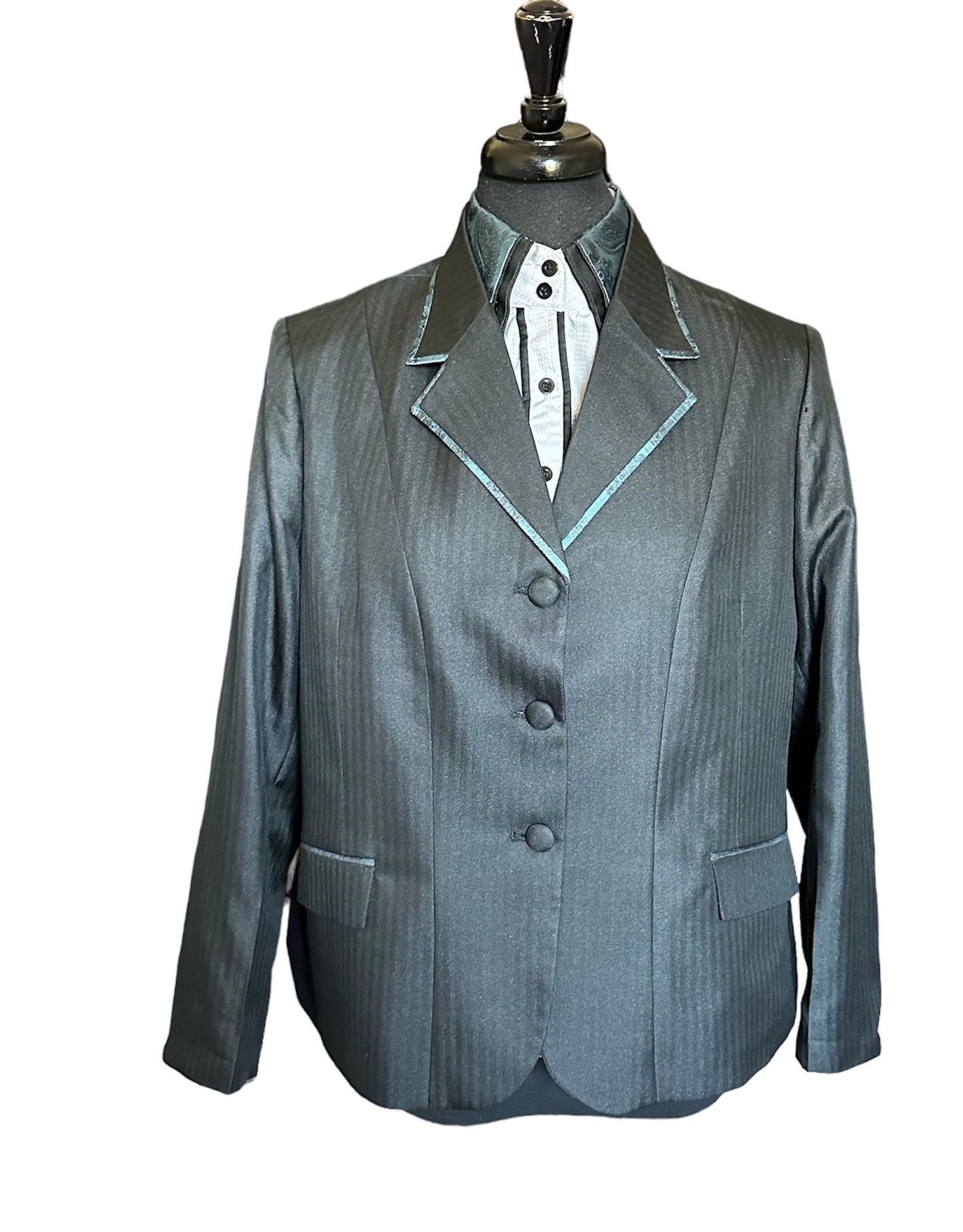 Showmanship Suit Set Black Self Stripe “SET”