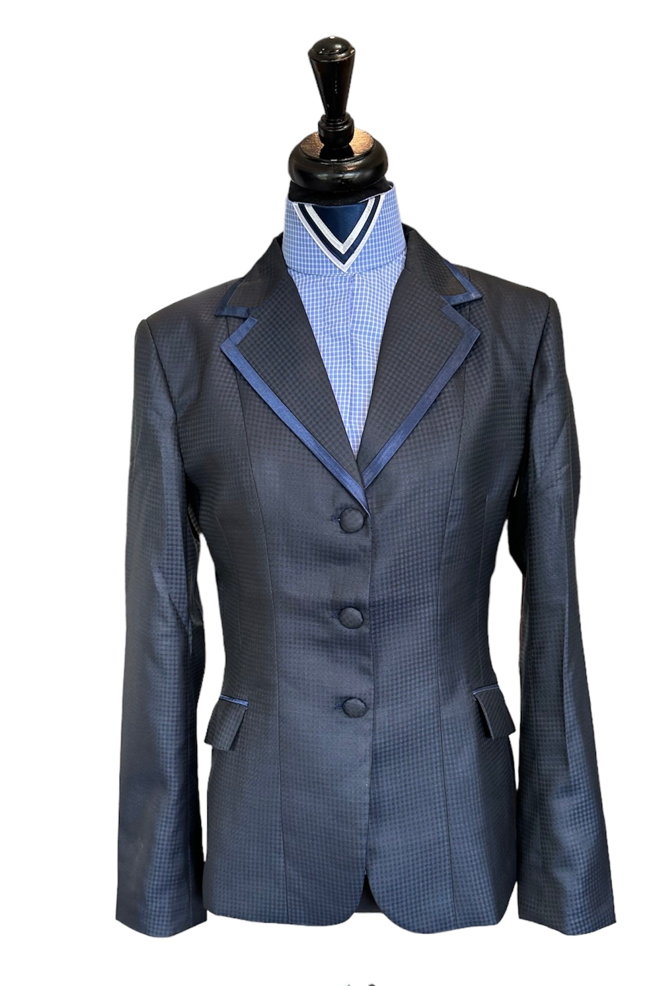 English Show Coat Navy Mini Box Fabric R380