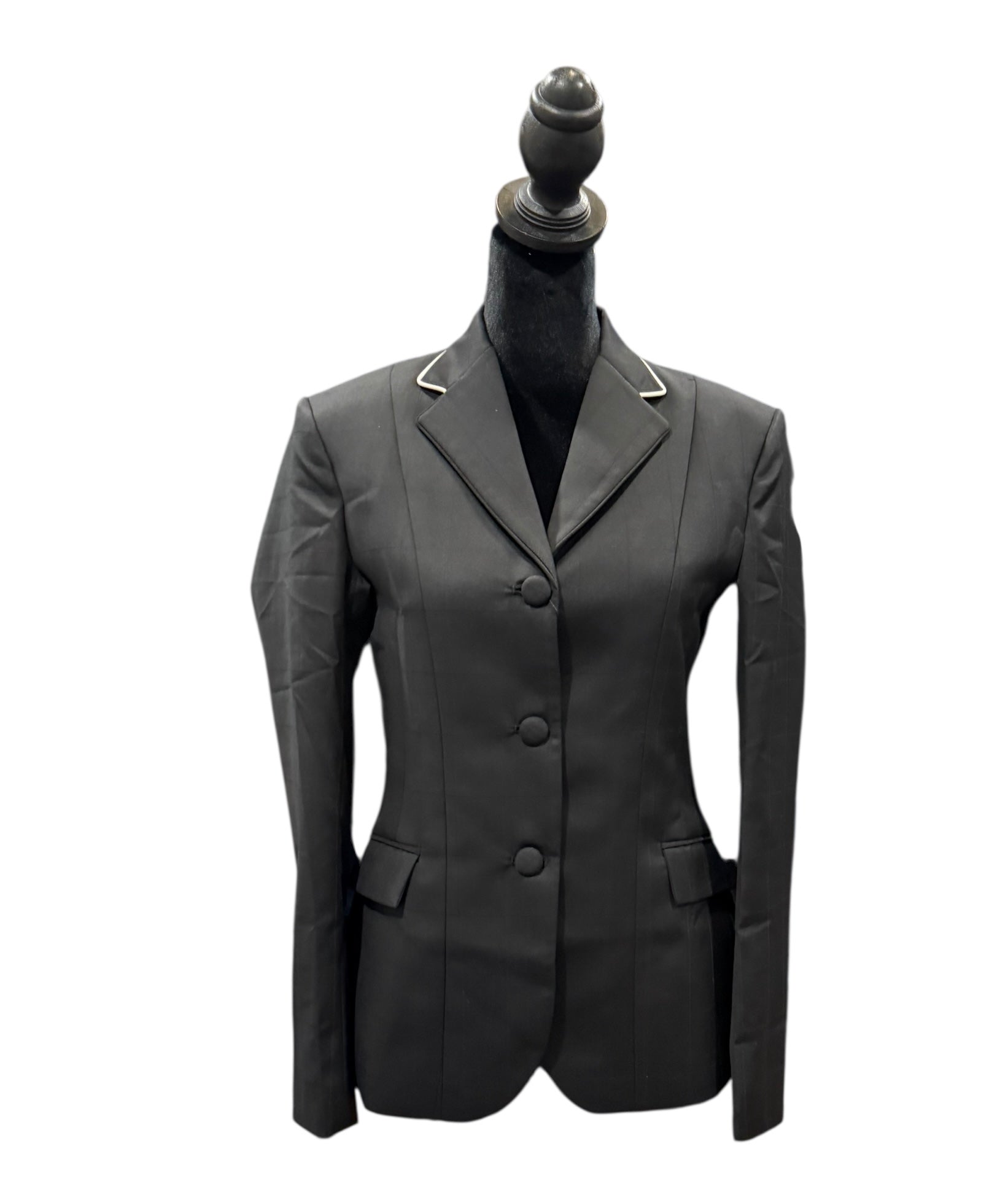 English Show Coat Black Windowpane Fabric Code R147