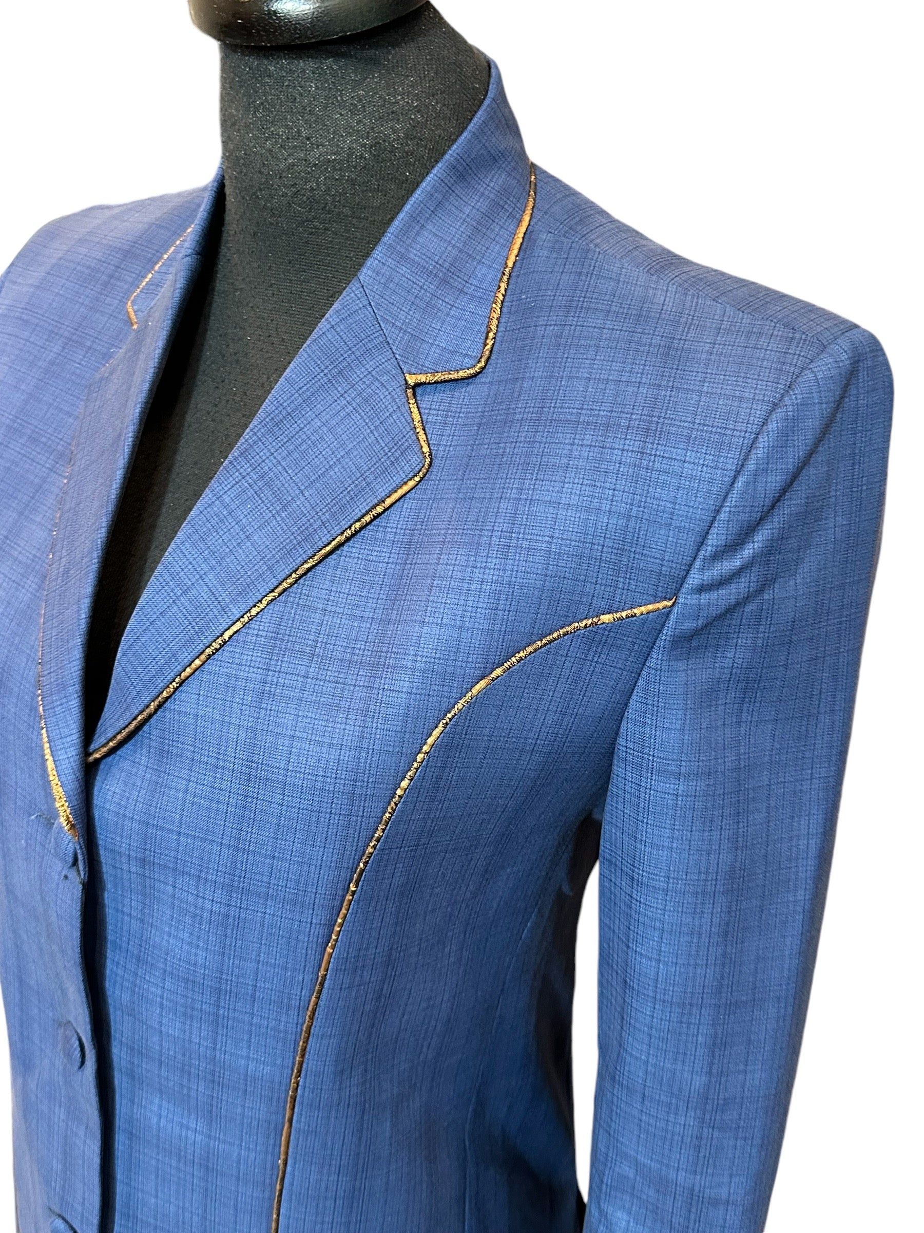 Showmanship Suit Blue Plaid with Bronze