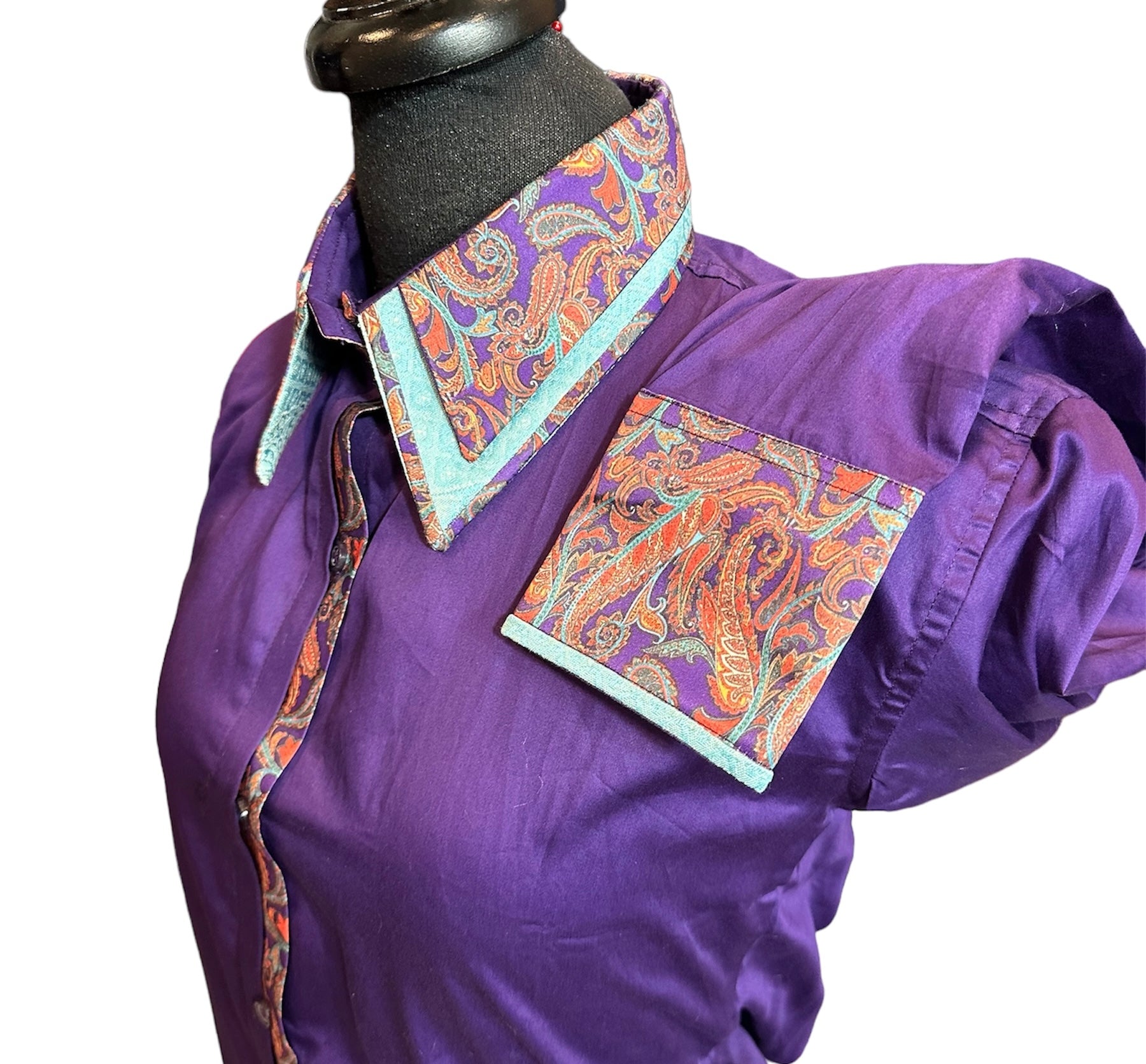 ‼️NEW‼️Western Button Up Purple with paisley ONE ONLY