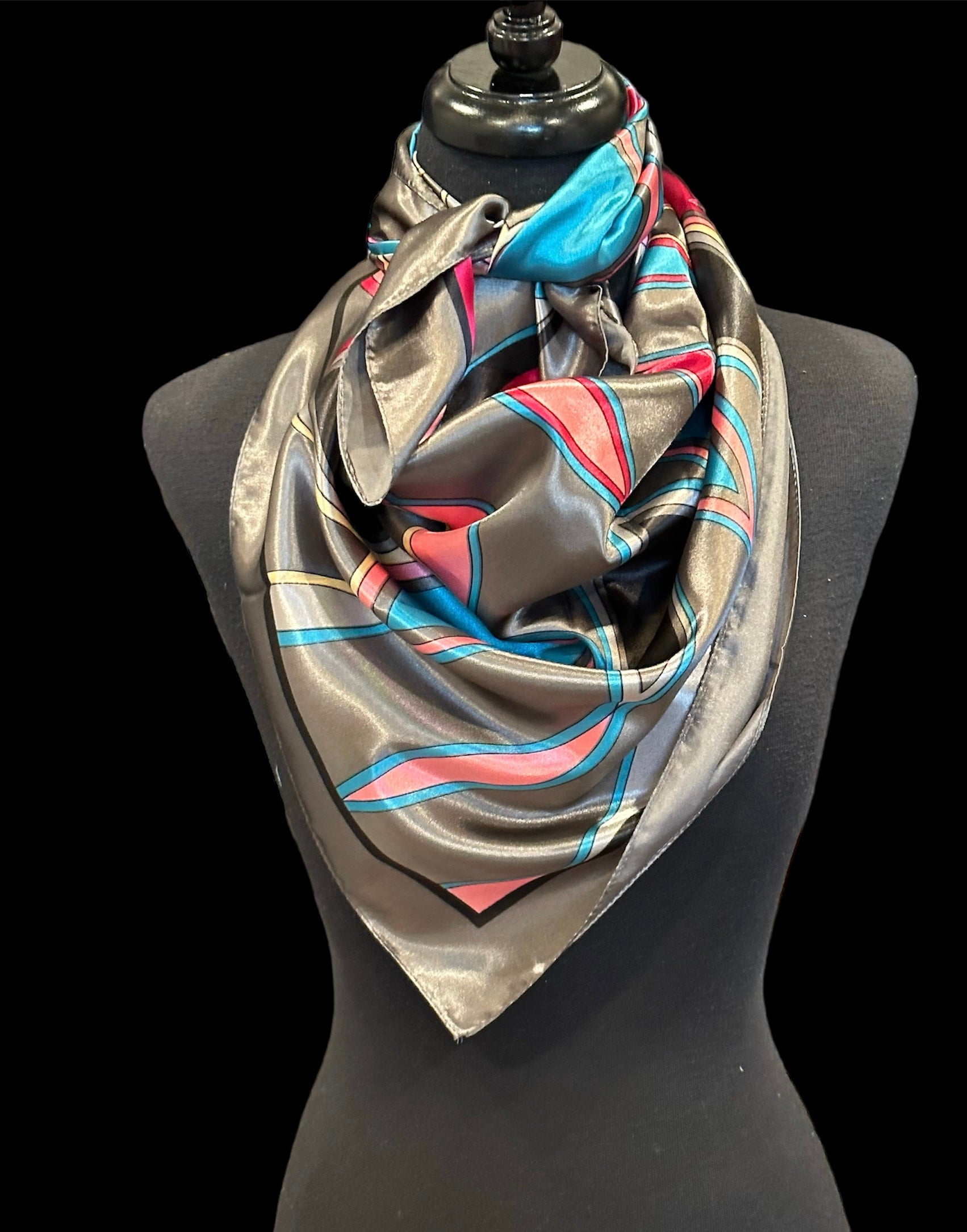 Ranch Scarves Grey, Teal, Pink
