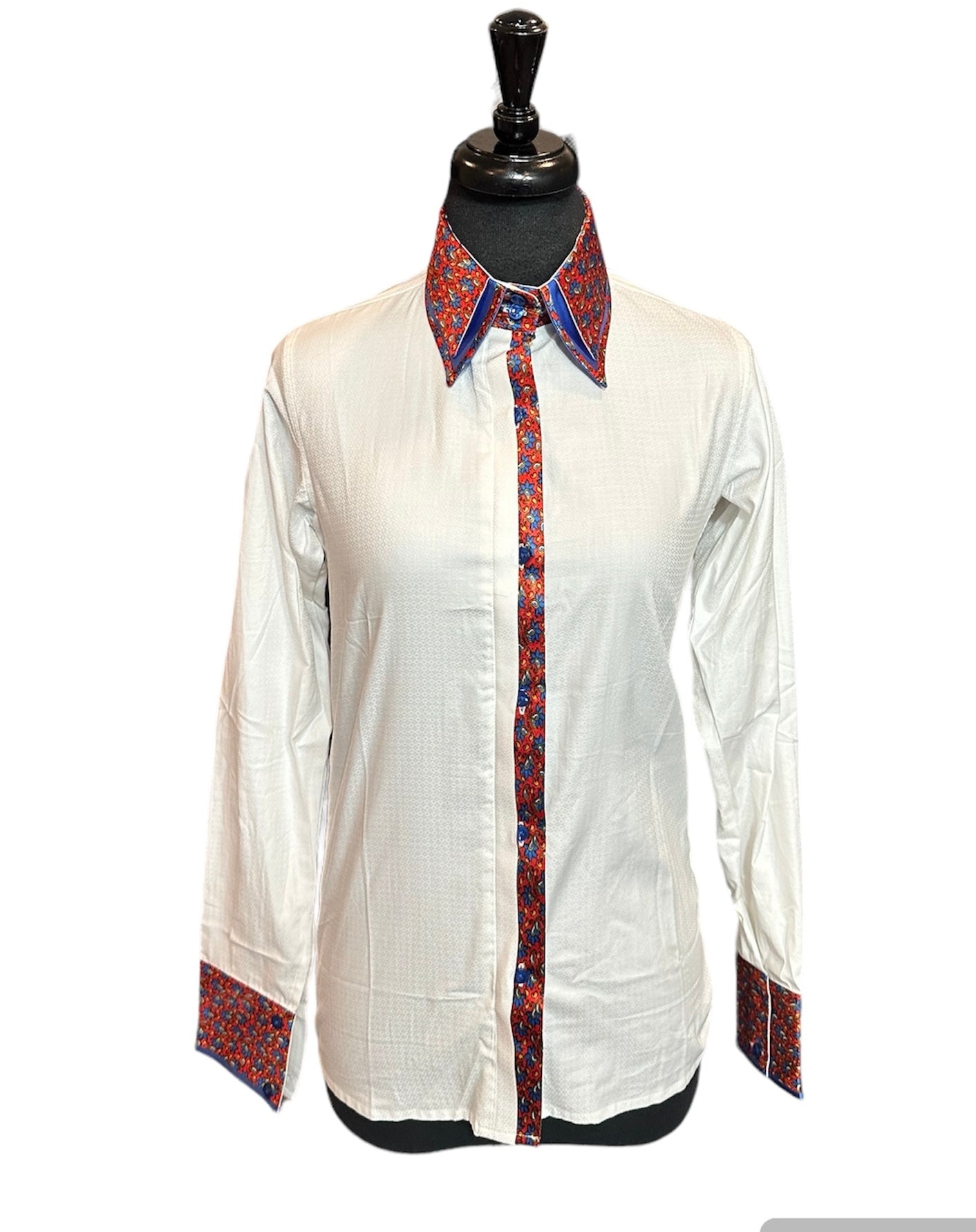 ‼️NEW‼️ Western Button Up White with Red and Blue Floral ONE ONLY