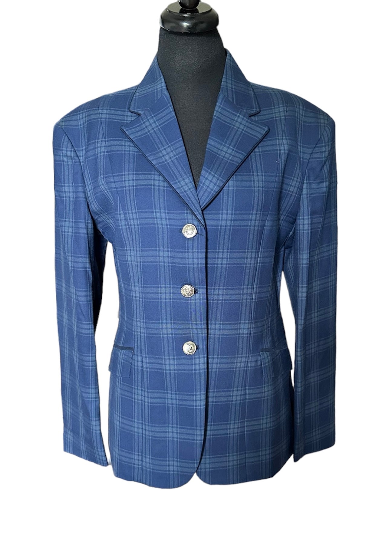 English Show Coat Blue Plaid Fabric Code MD1099 ( ONE ONLY)