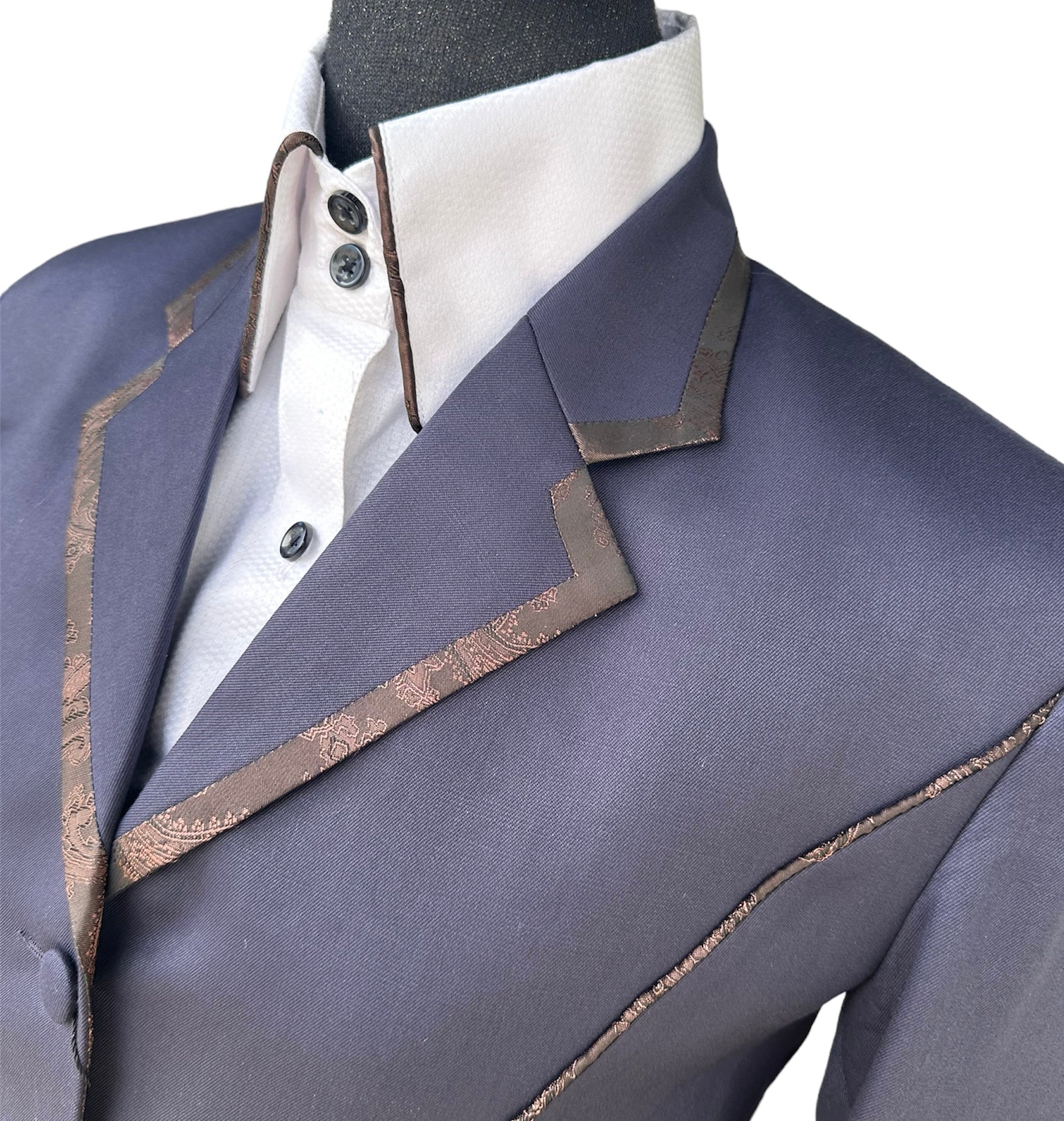 Western Showmanship Suit Navy With Brown