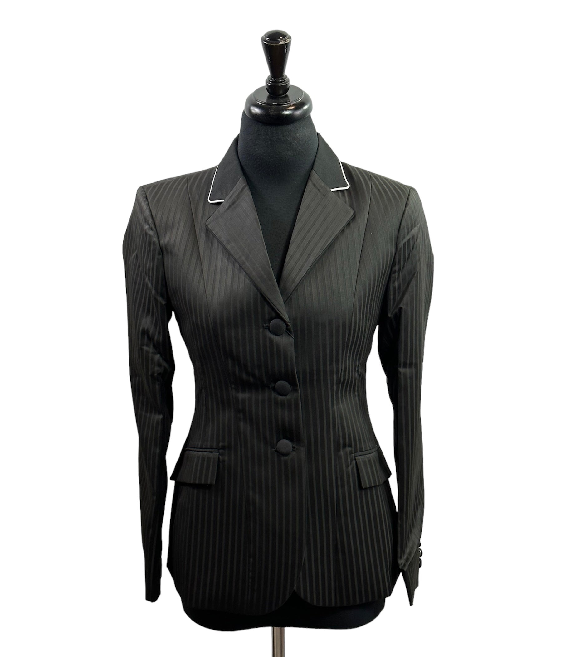 English Show Coat Classic Black  Tone On Tone Fabric Code HR-0116