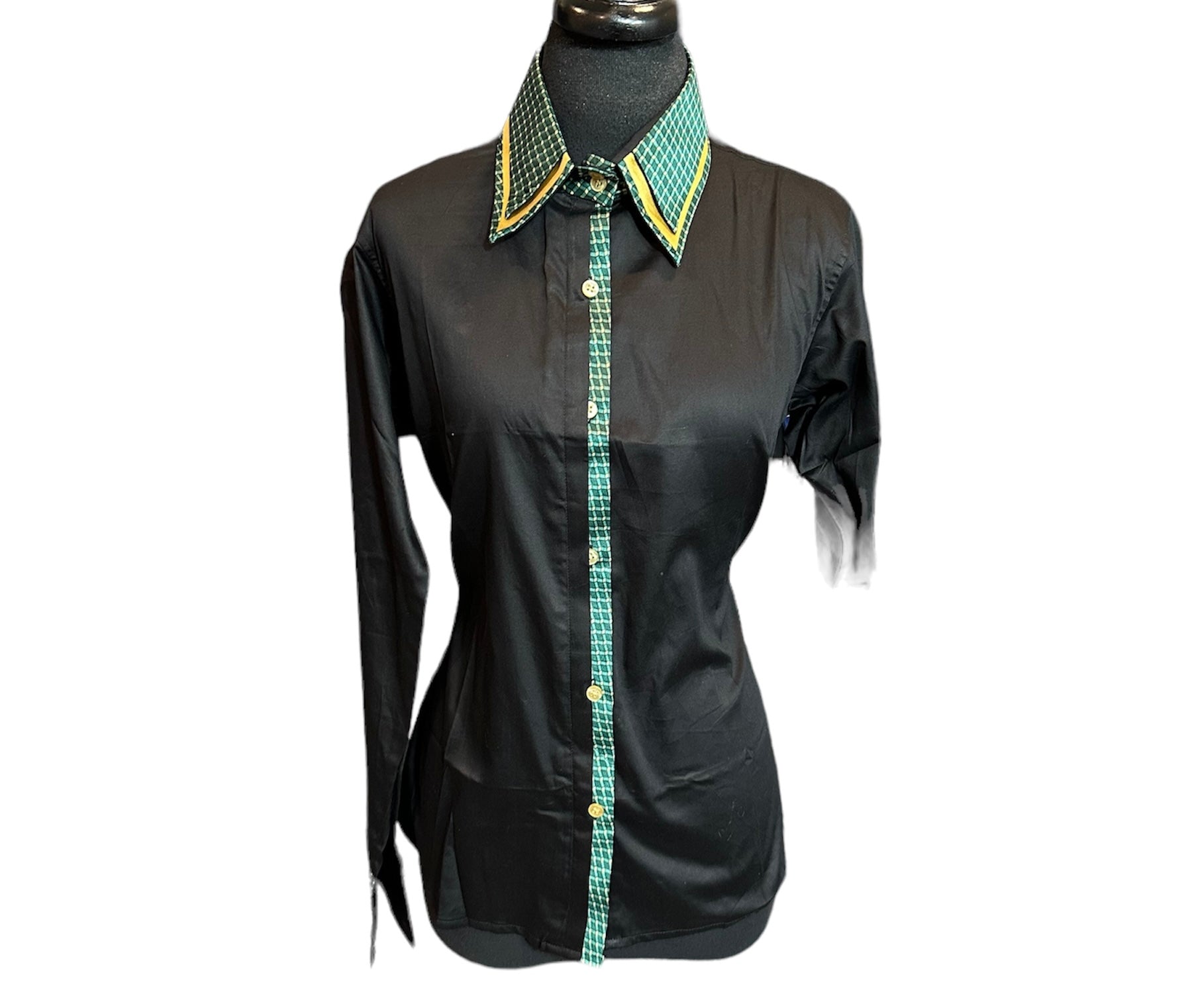 ‼️NEW‼️Western Button Up Black With Green and Gold ONE ONLY