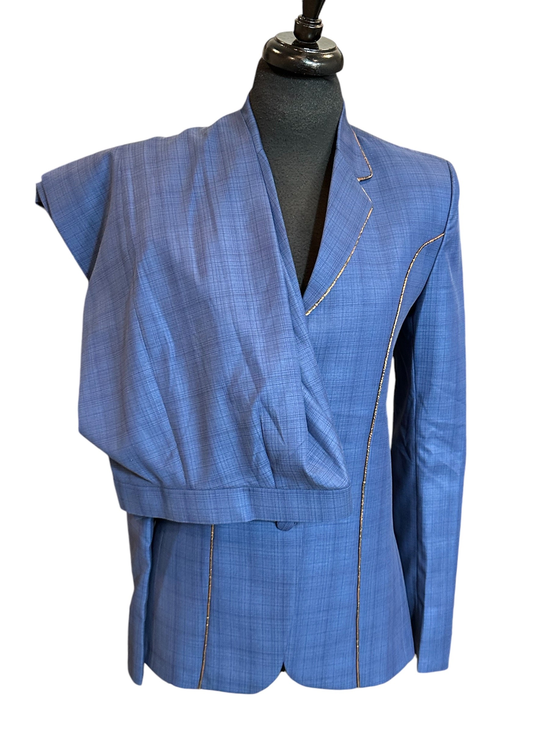 Showmanship Suit Blue Plaid with Bronze