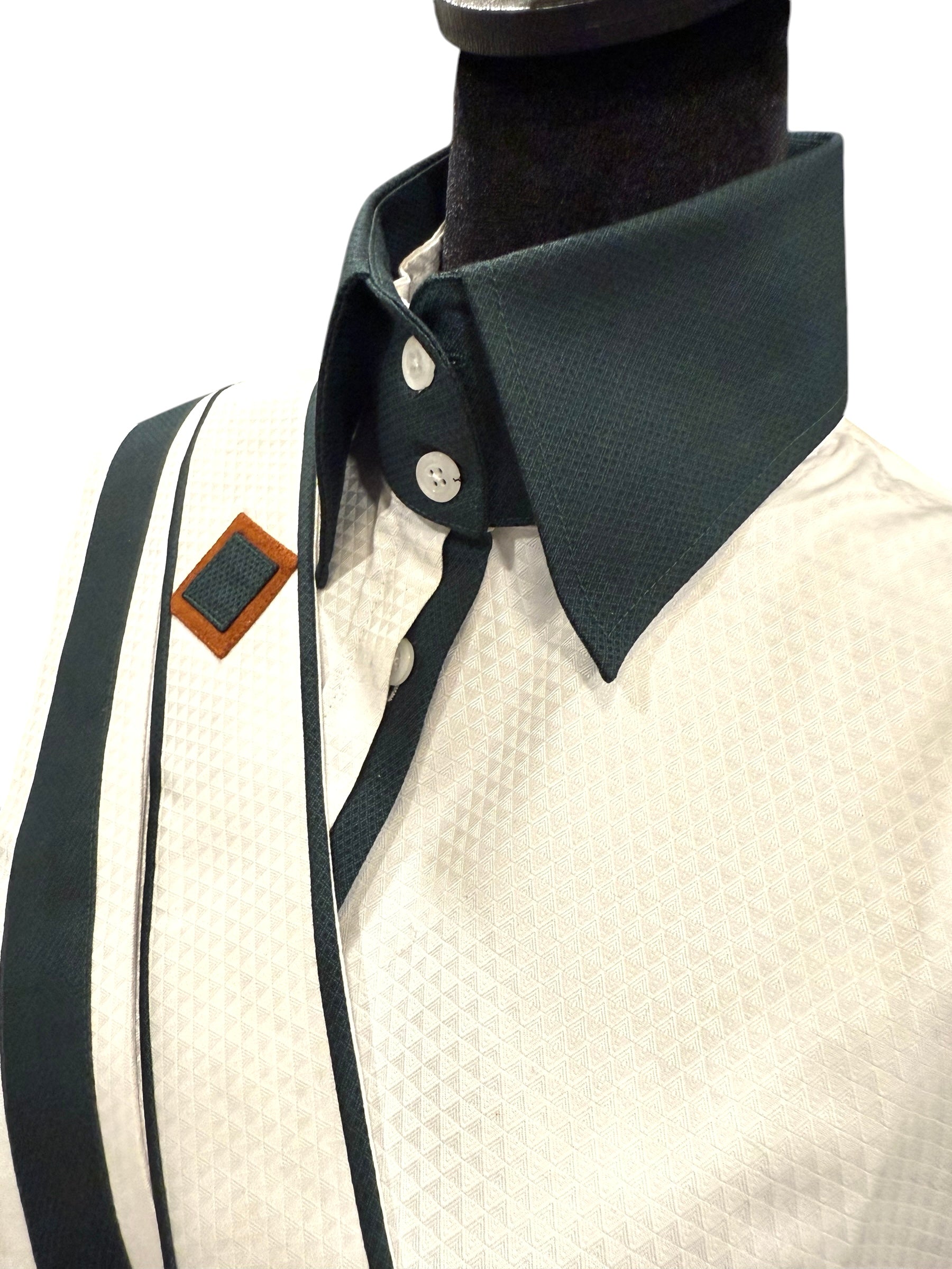 “The All Around” 🔺NEW🔺 Western and English meet. Removable English and Western Collars Hunter Green and White. Fabric Code X18