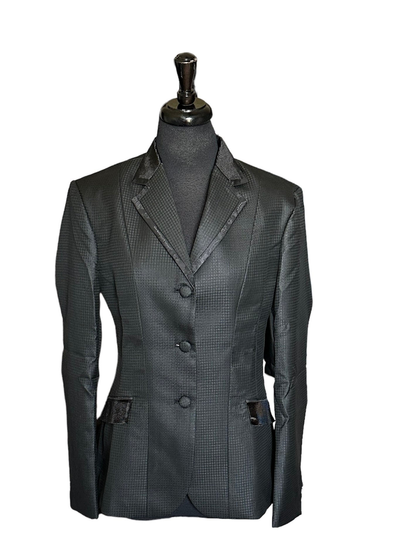 English Show Coat Black Mini Box Fabric Code R379
