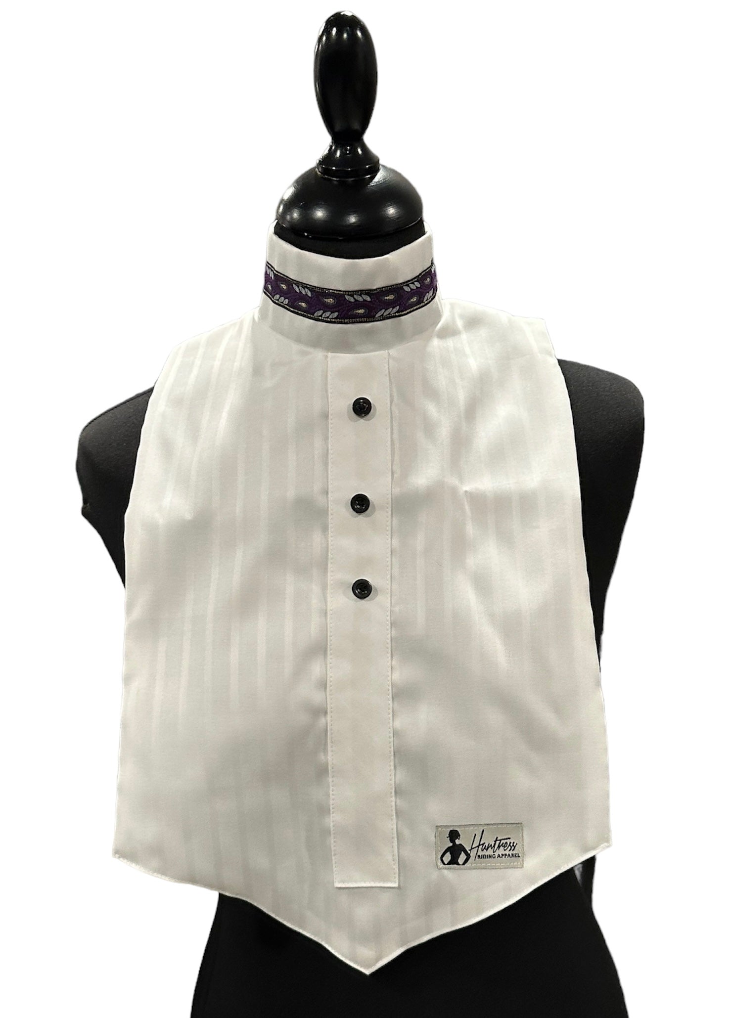 Dickie Fabric Code B98 White with Black and Purple Paisley