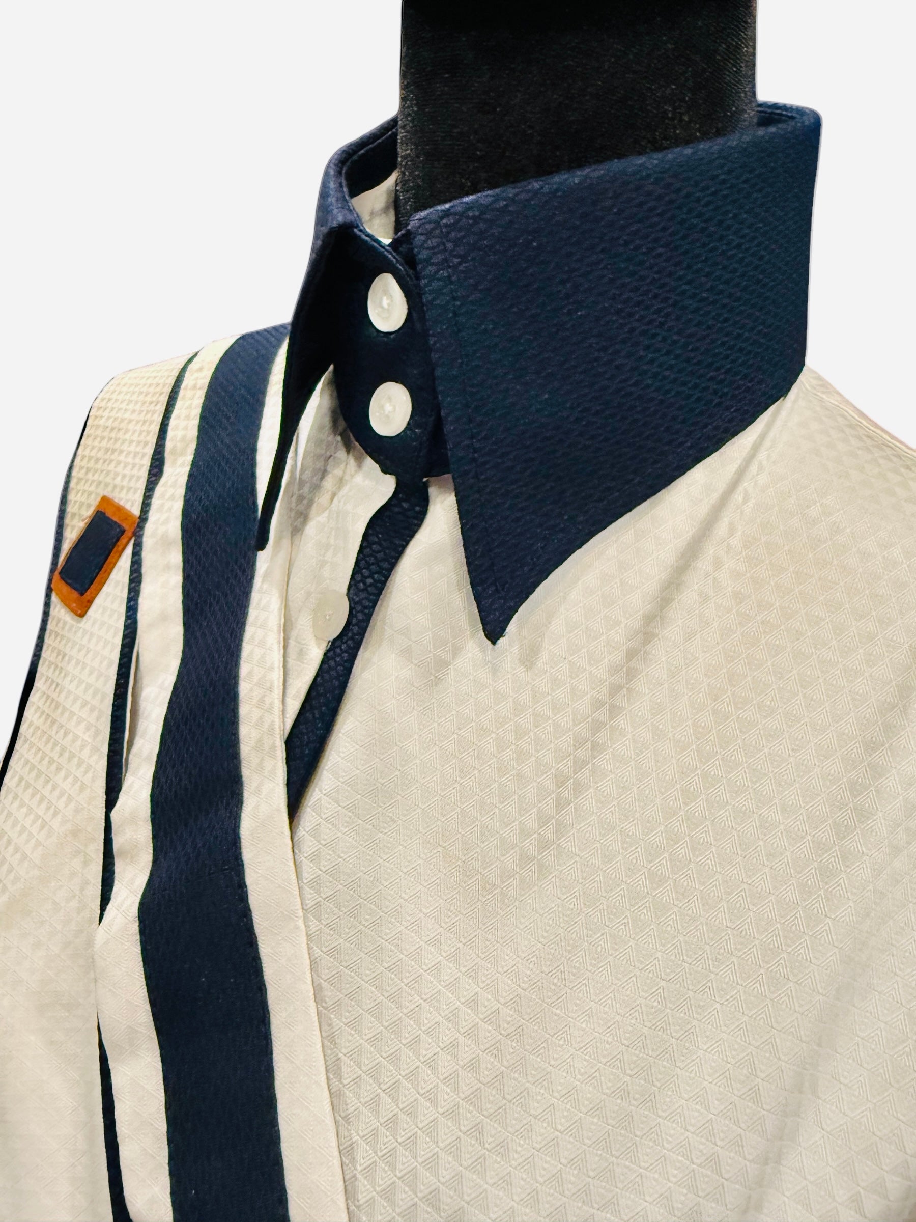 “The All Arounder” 🔺NEW🔺 Western and English Meet. Removable English and Western Collars. Navy and Rust Fabric Code 18