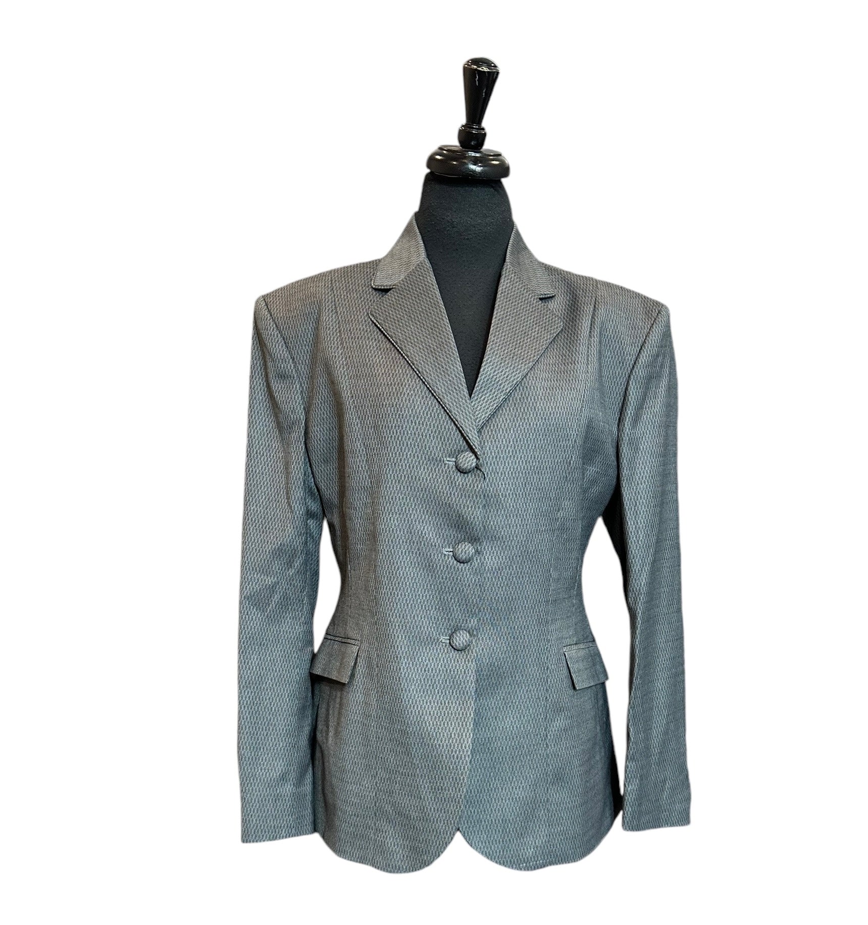 English Show Coat Medium Grey Self Print Fabric Code R366
