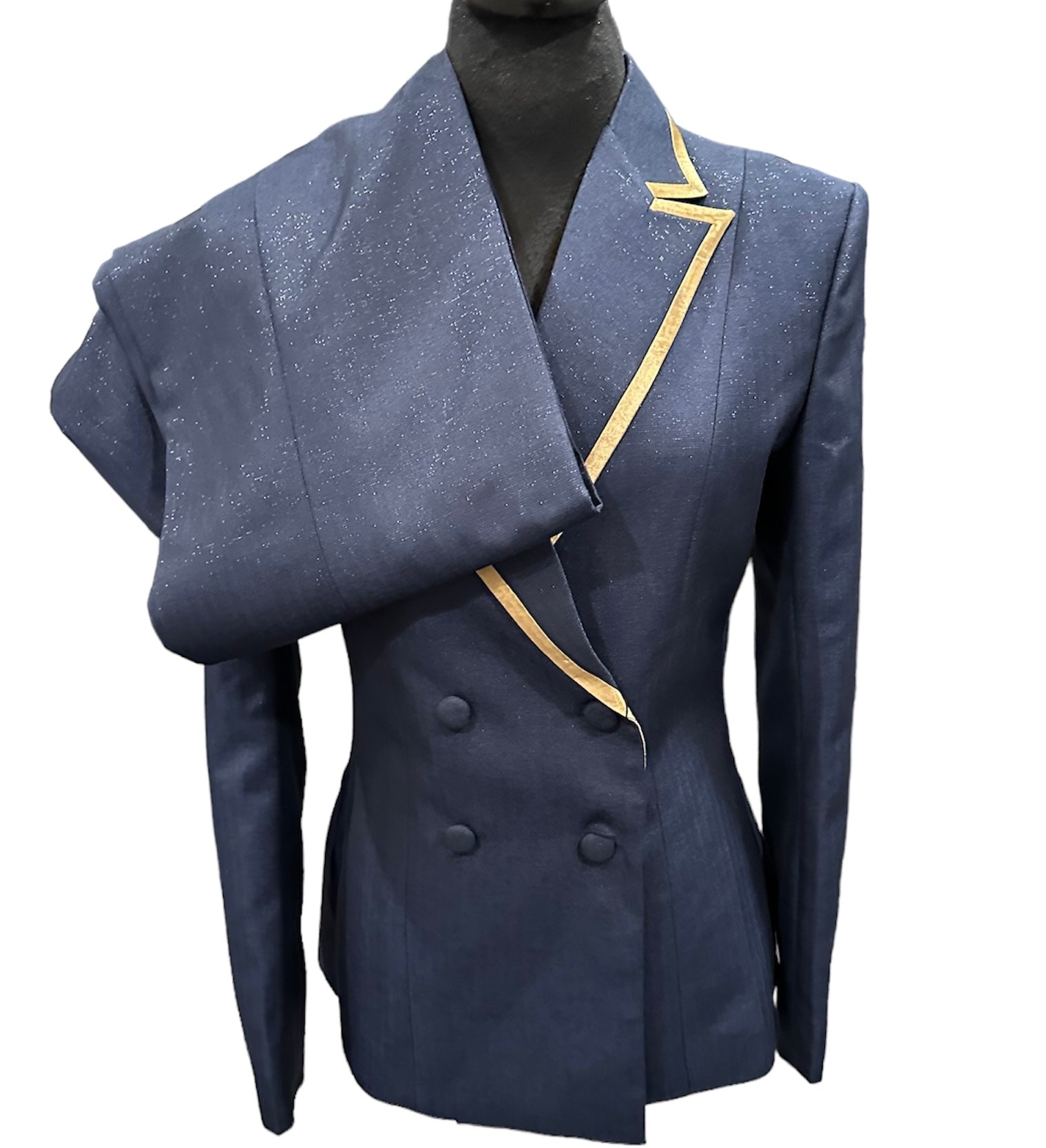 Showmanship Outfit Navy Sparkle with Gold Fabric Code R373