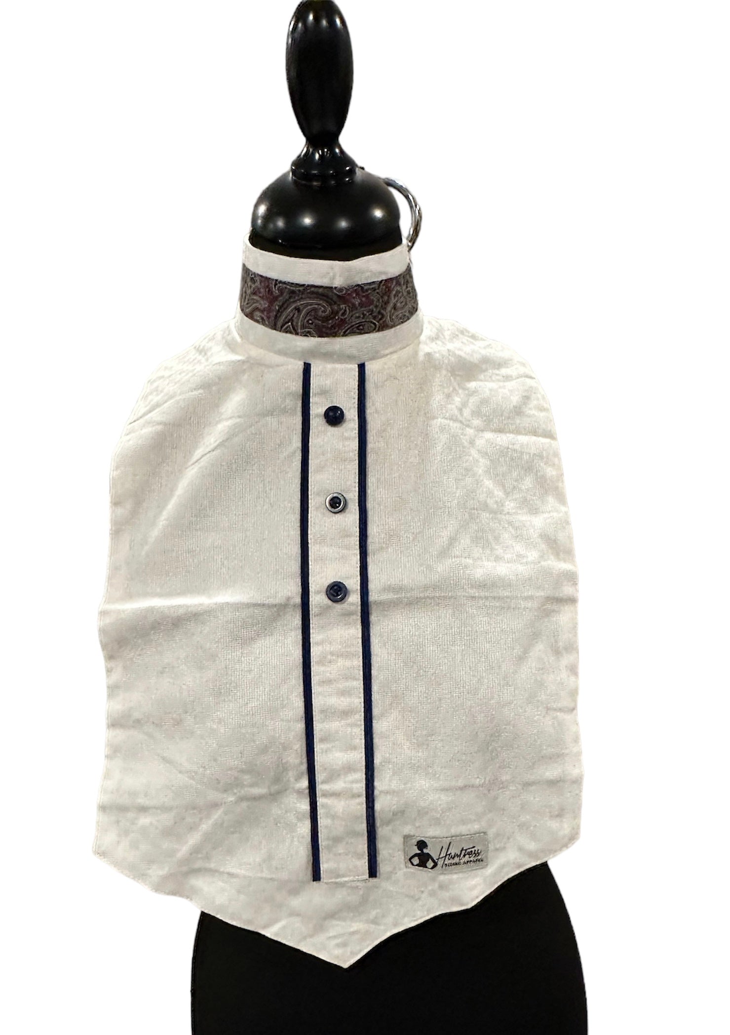 Dickie Fabric Code B12 White with Navy and Burgundy Paisley