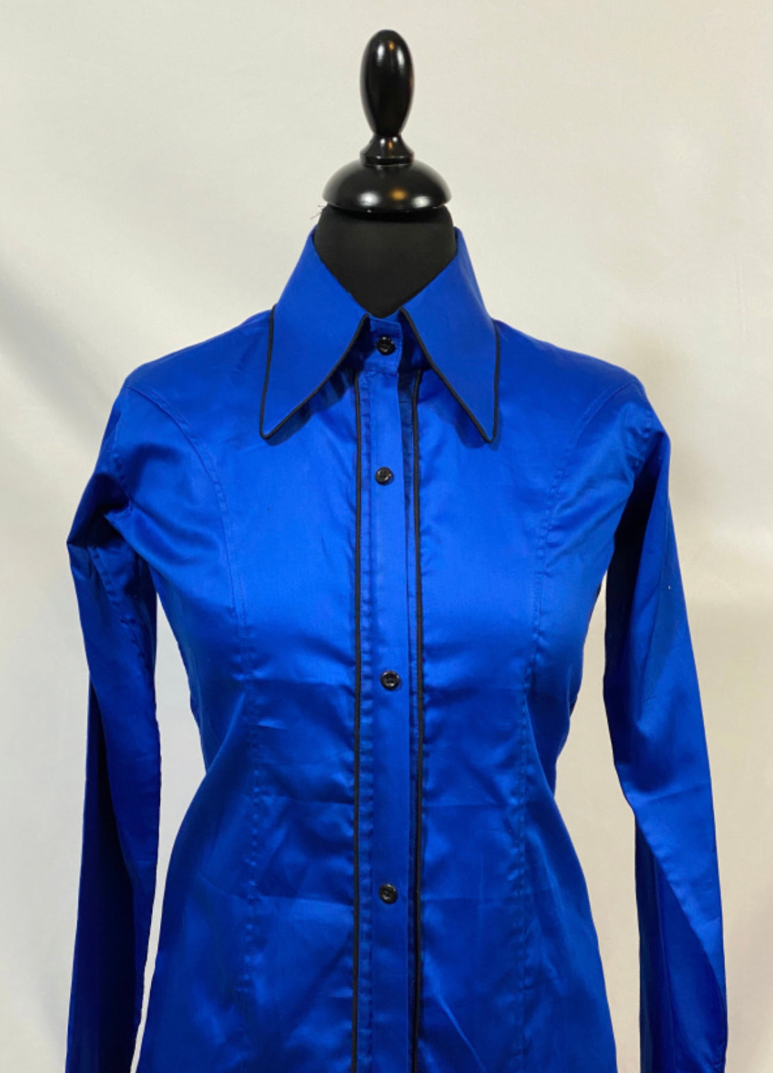 Western Zip Up Royal Blue with Black Pipe * Hidden Zipper *