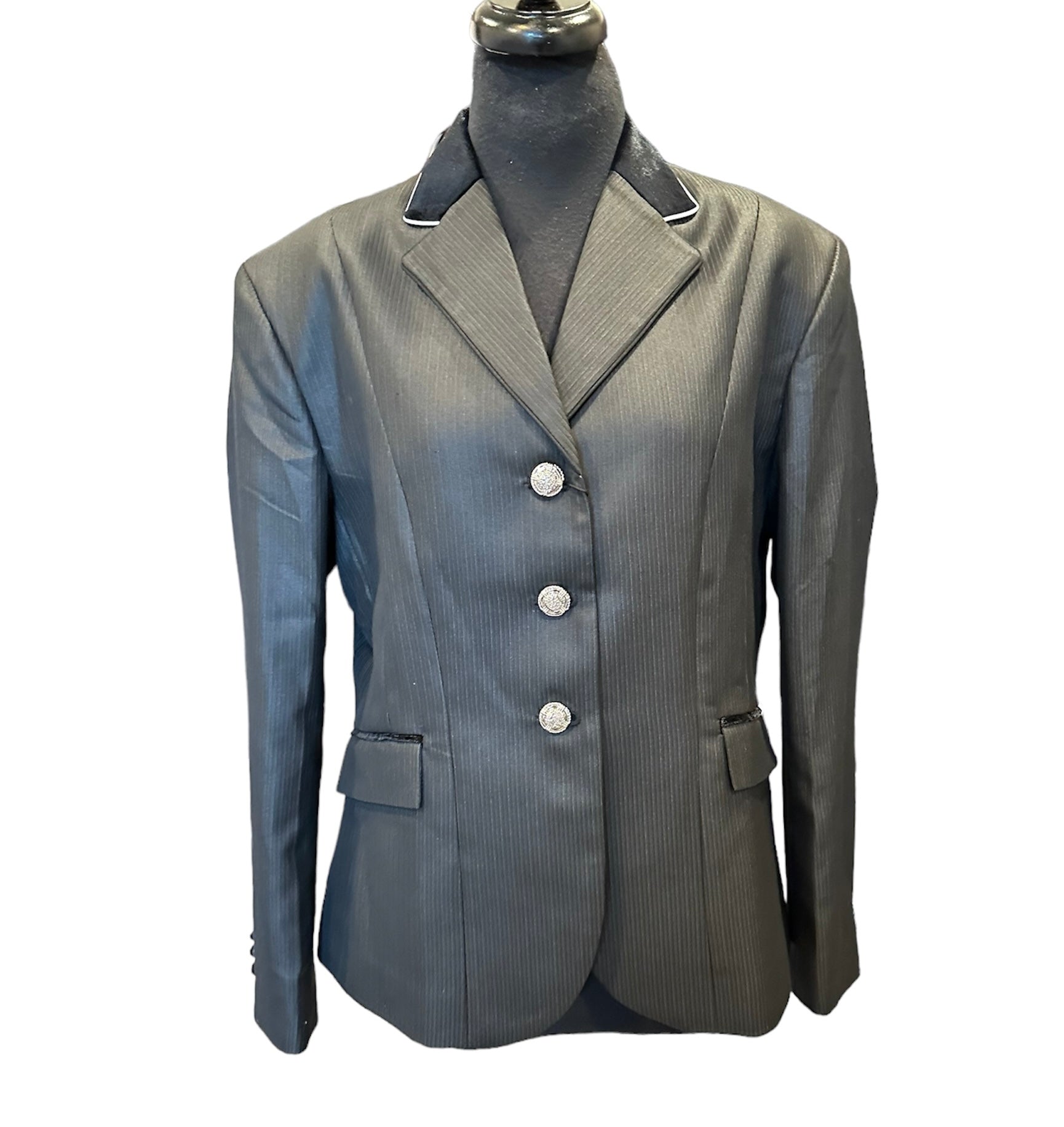 English Show Coat Black Stripe Fabric Code R219
