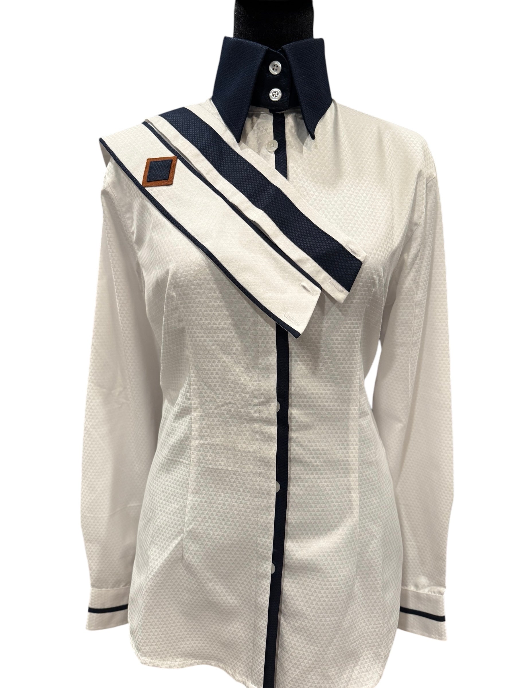 “The All Arounder” 🔺NEW🔺 Western and English Meet. Removable English and Western Collars. Navy and Rust Fabric Code 18