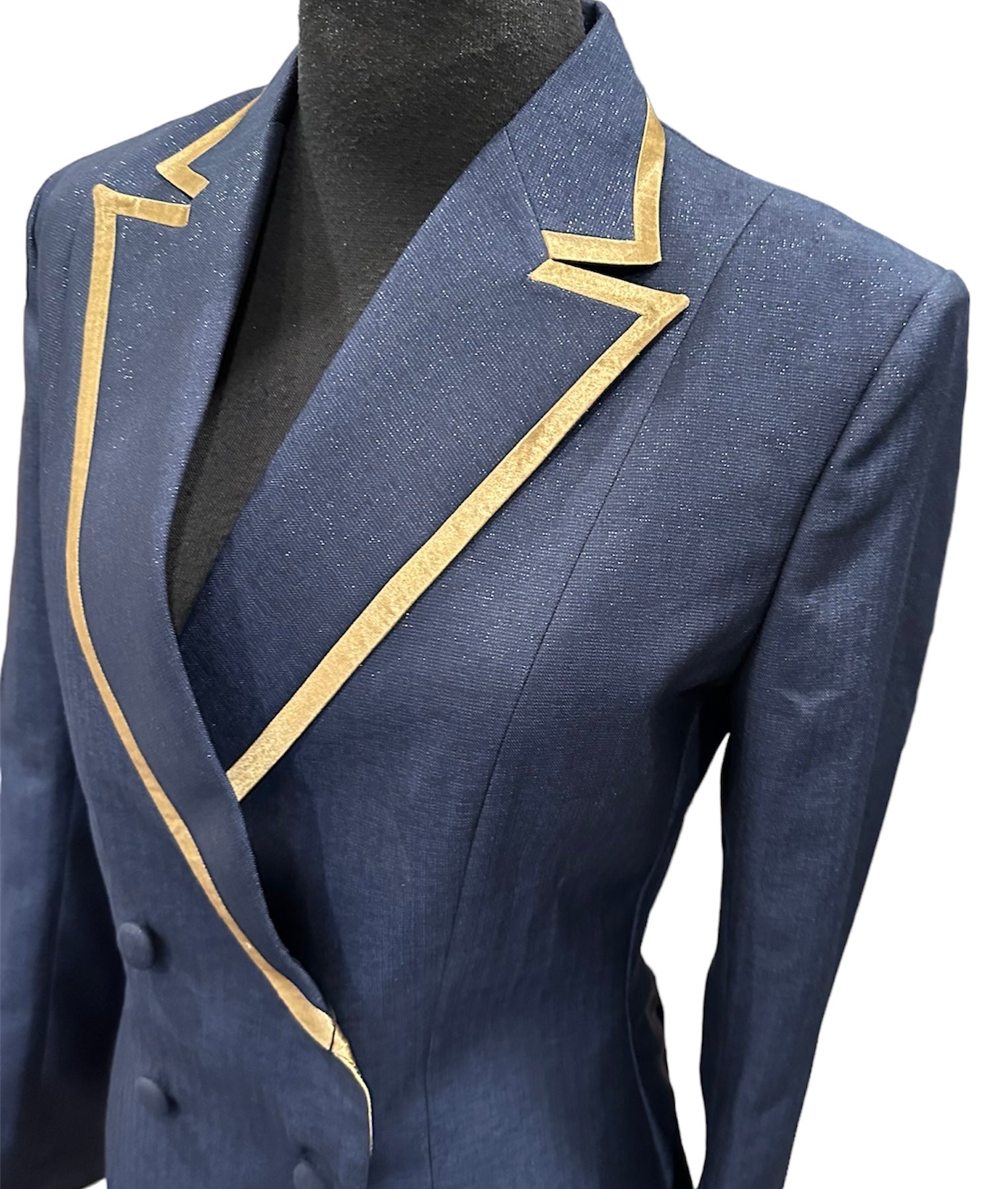 Showmanship Outfit Navy Sparkle with Gold Fabric Code R373