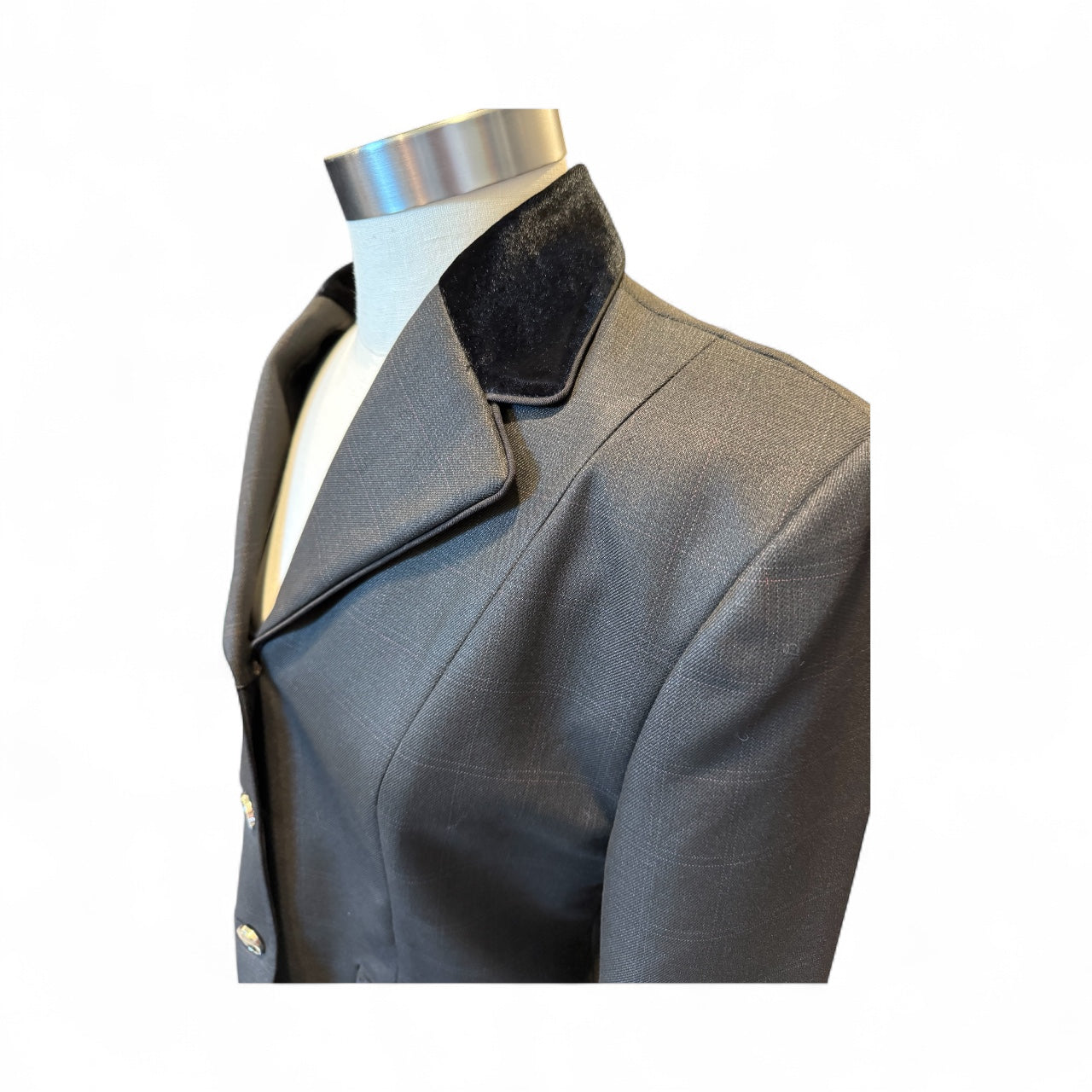 English Show Coat Black WindowPane Plaid