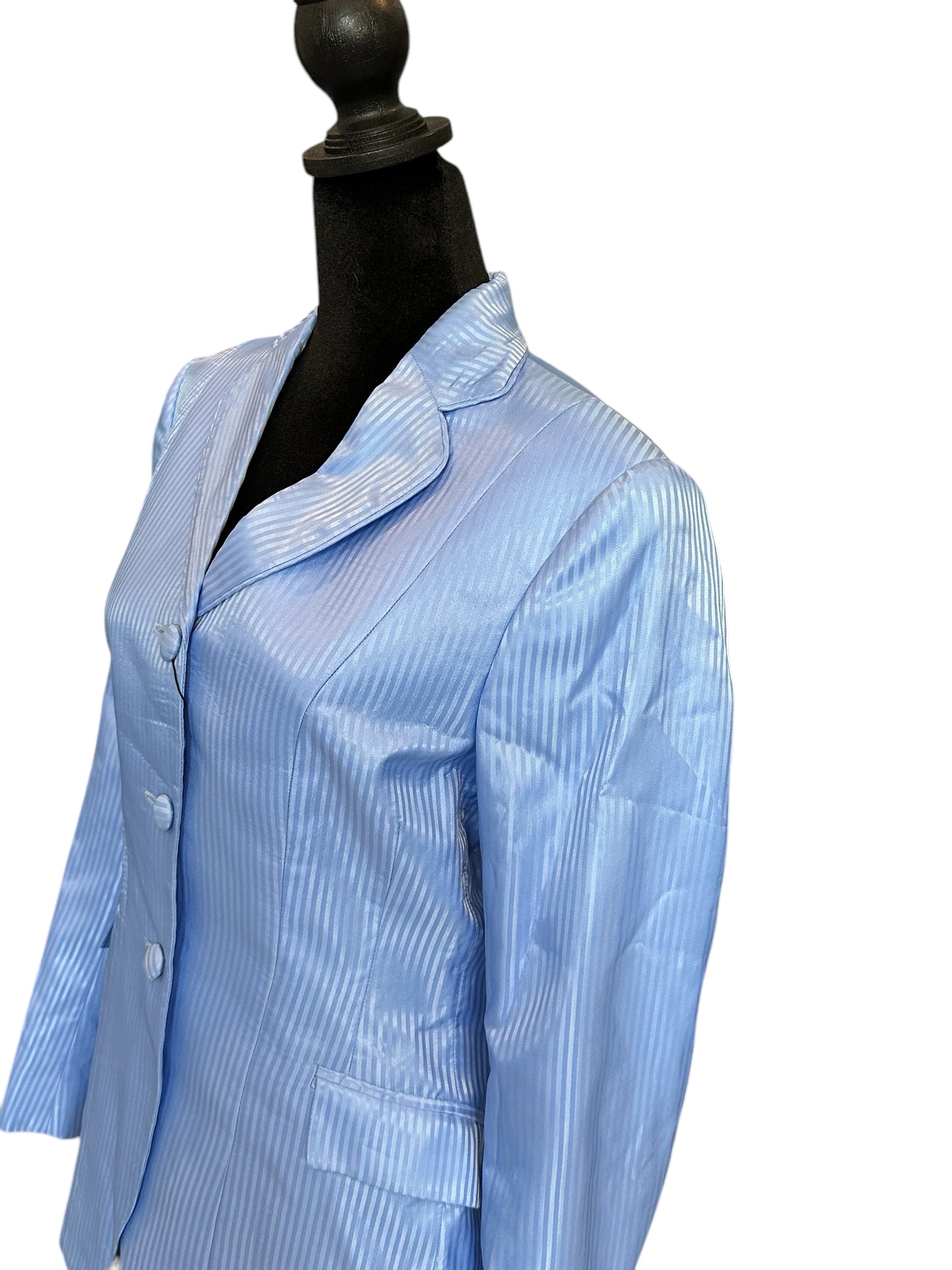 English Show Coat Light Blue Stripe