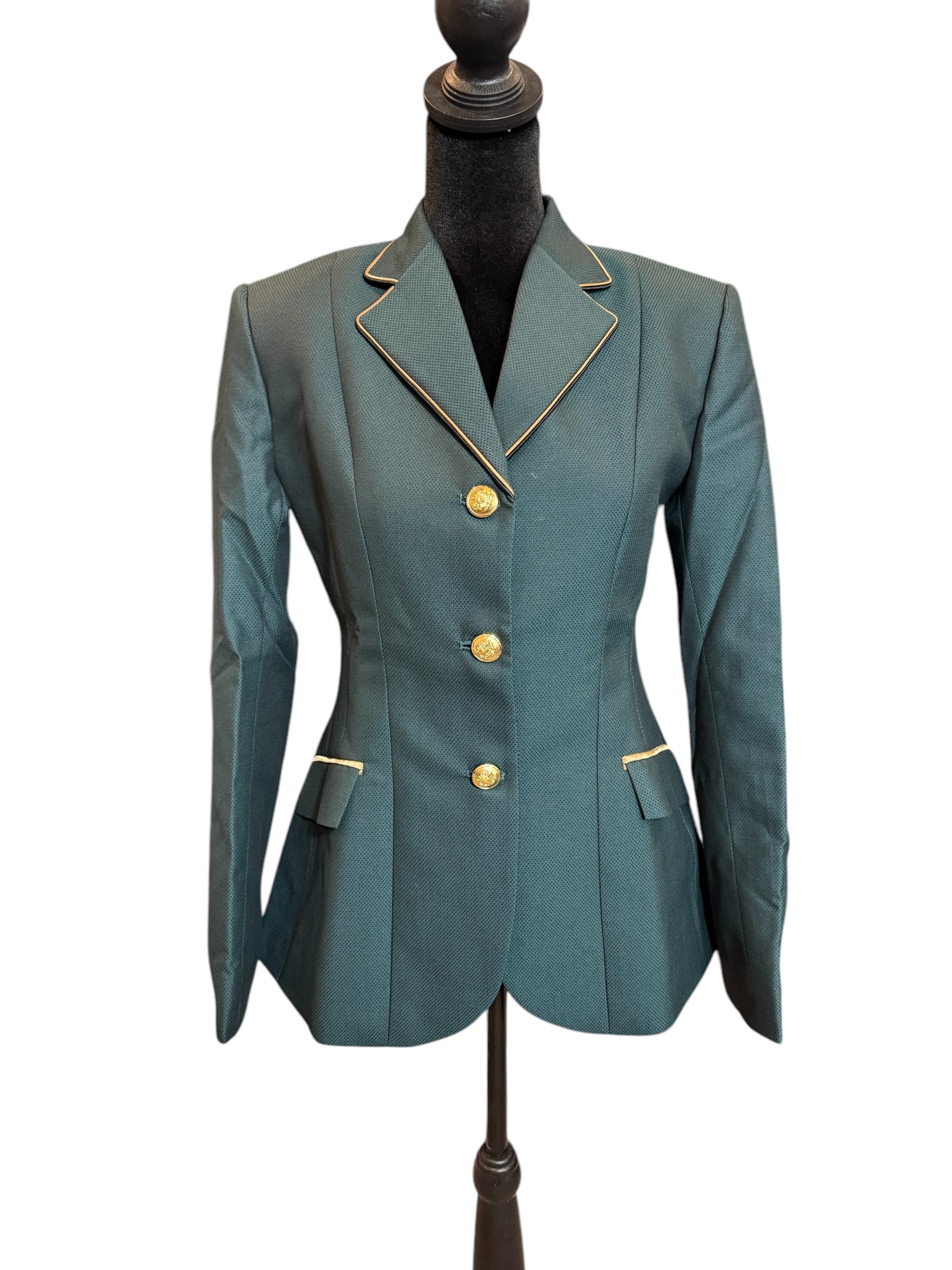 ‼️NEW‼️ English Show Coat Hunter Green with Double Collar Pipe