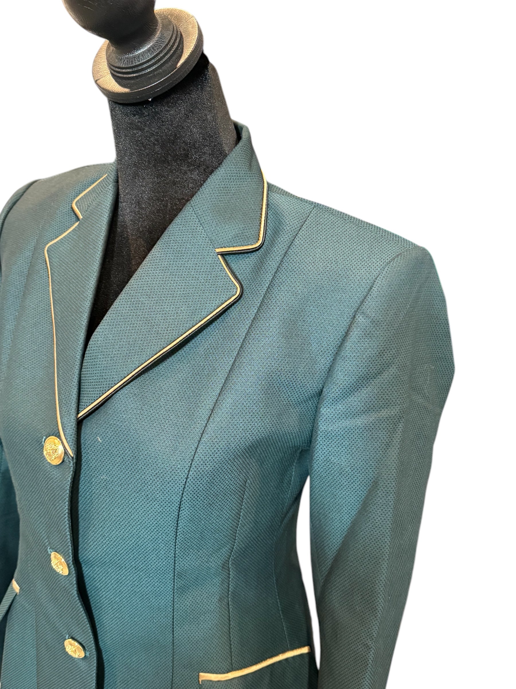 ‼️NEW‼️ English Show Coat Hunter Green with Double Collar Pipe