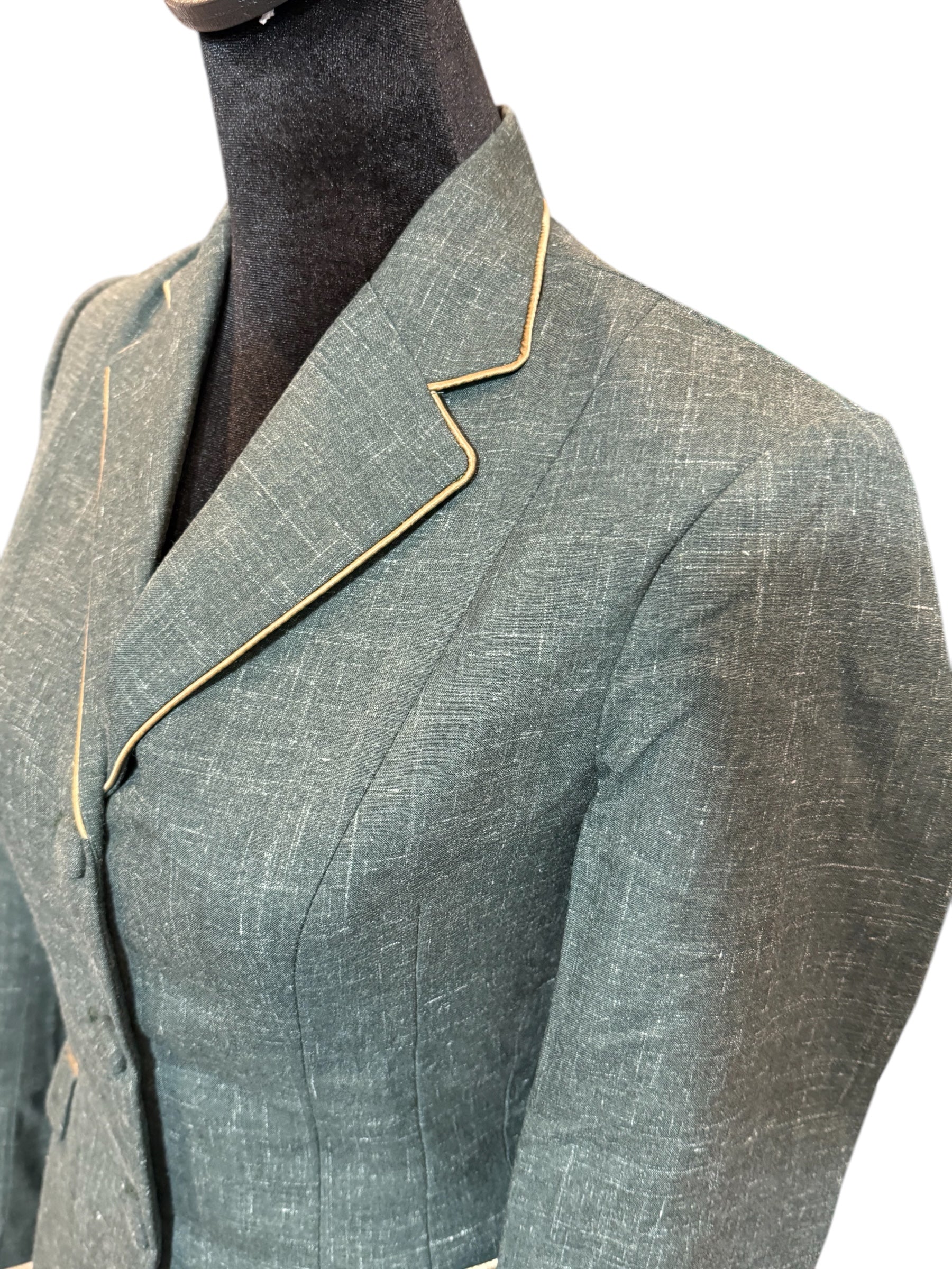‼️NEW‼️ English Show Coat Heather  Hunter Green with Gold