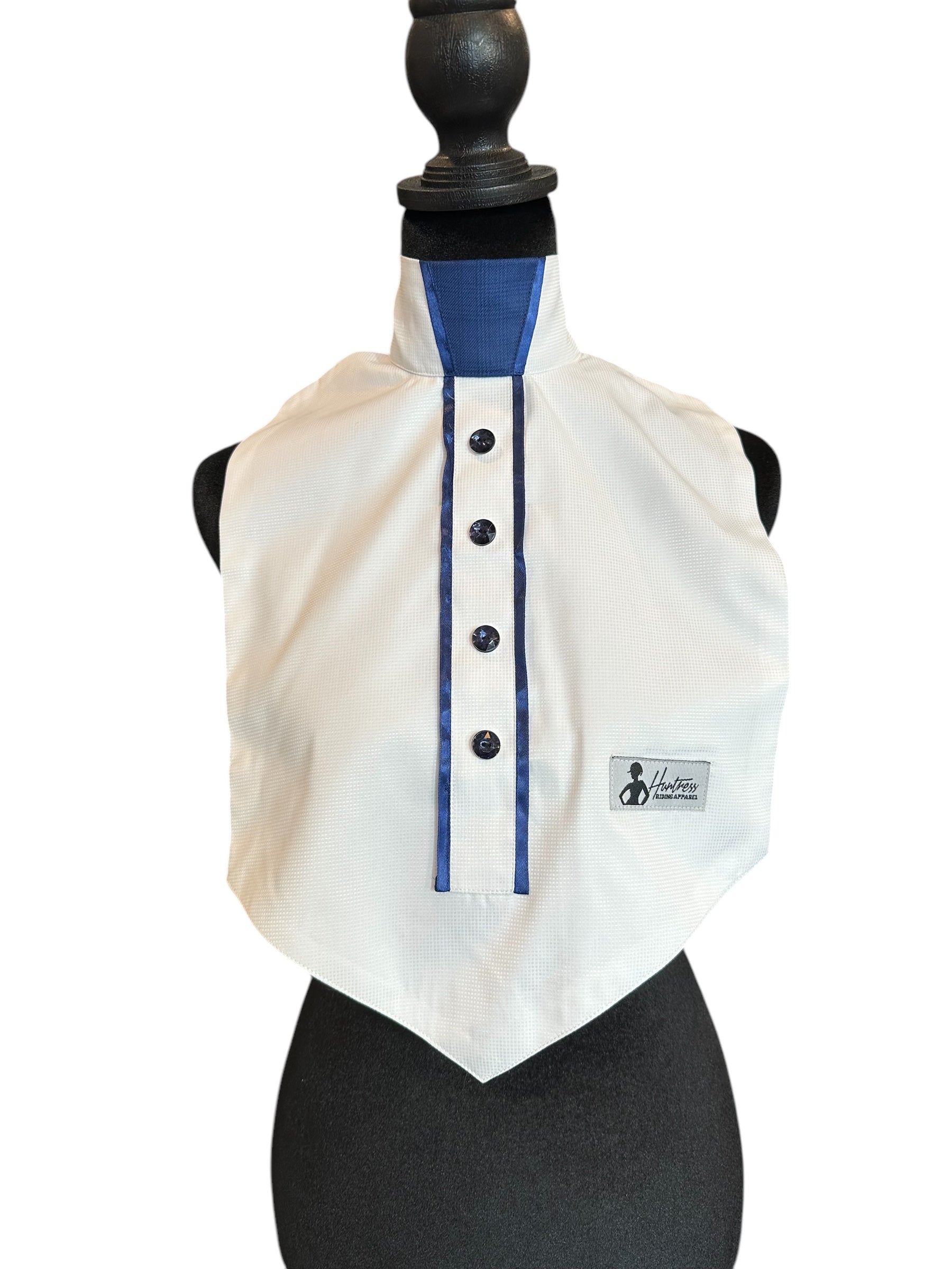 Dickie White With Navy Accents Fabric Code INDEC32