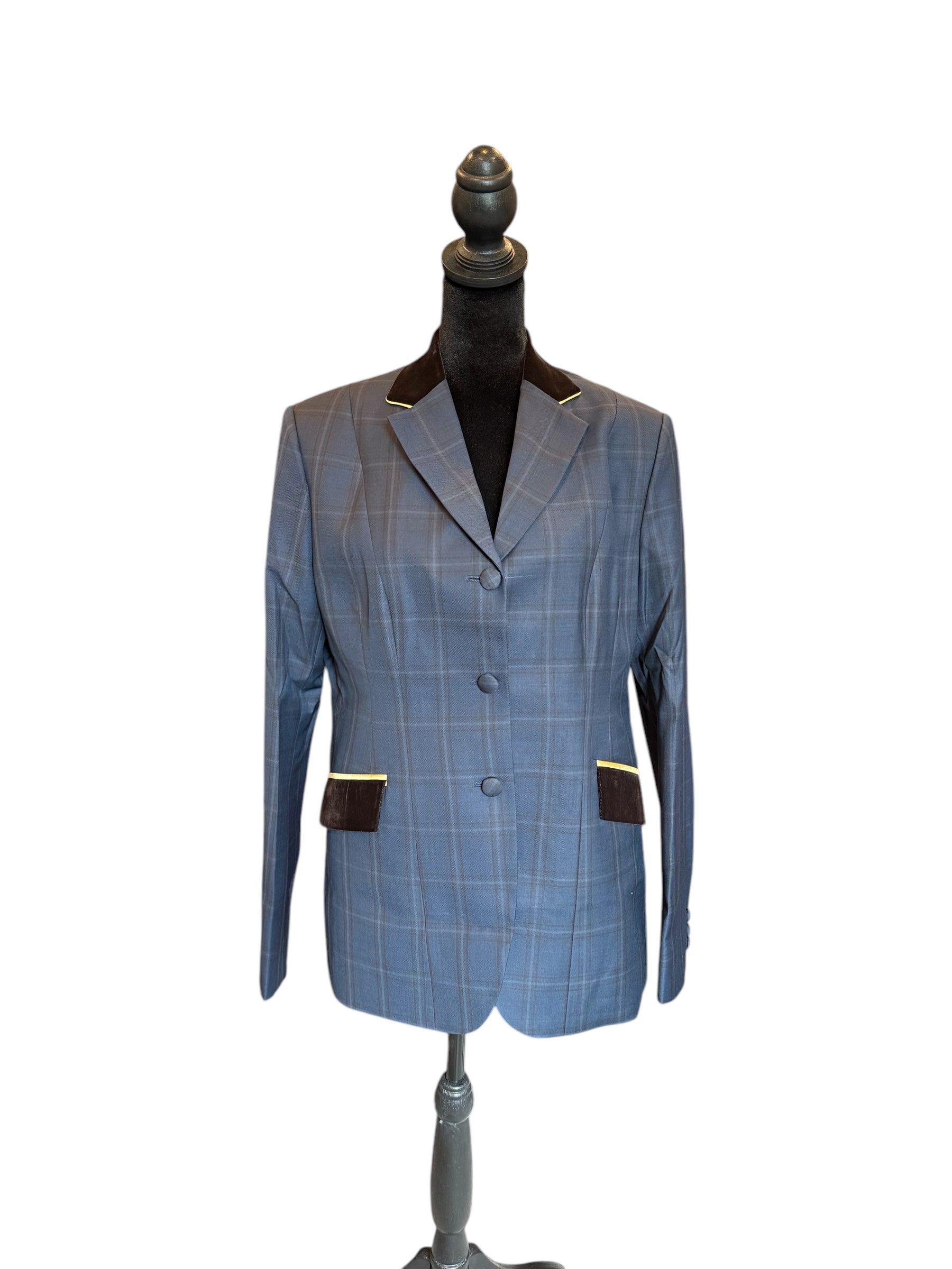 English Show Coat Navy Plaid