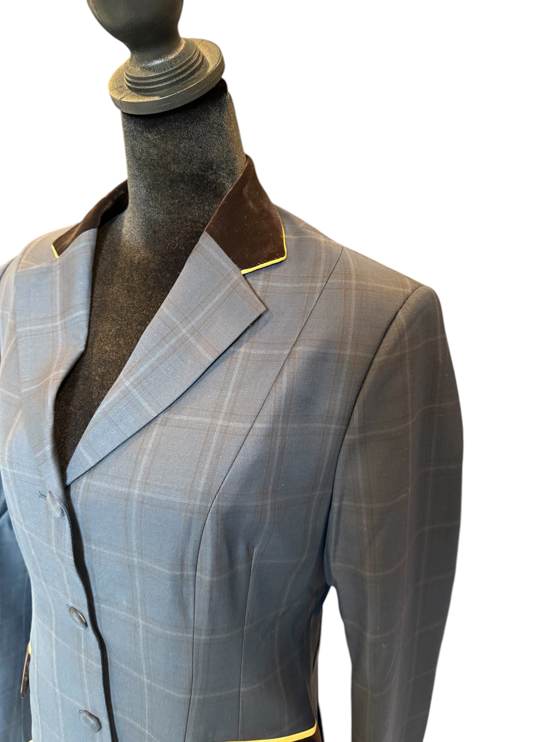 English Show Coat Navy Plaid