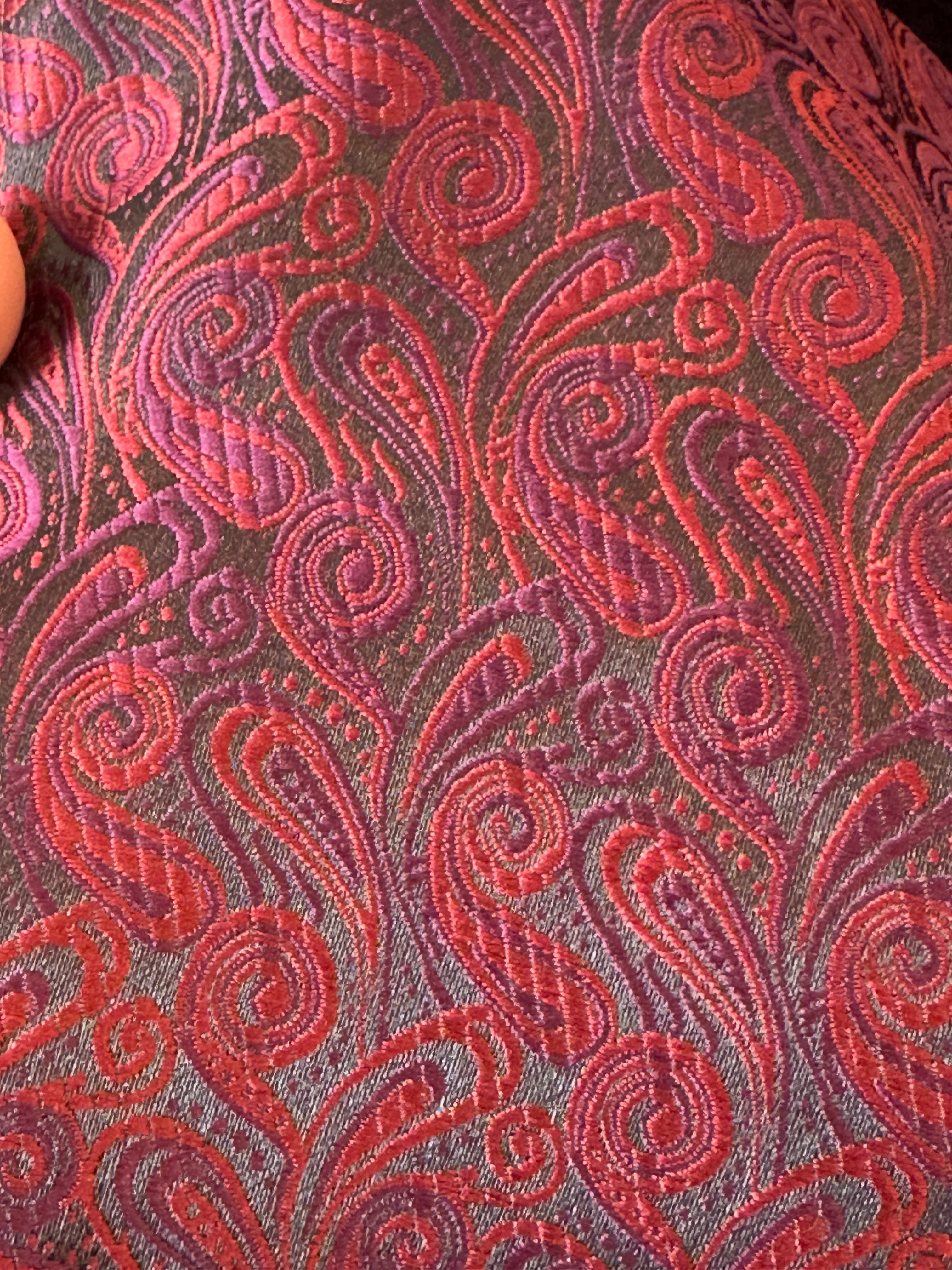 English Show Coat Burgundy and Plum Paisley