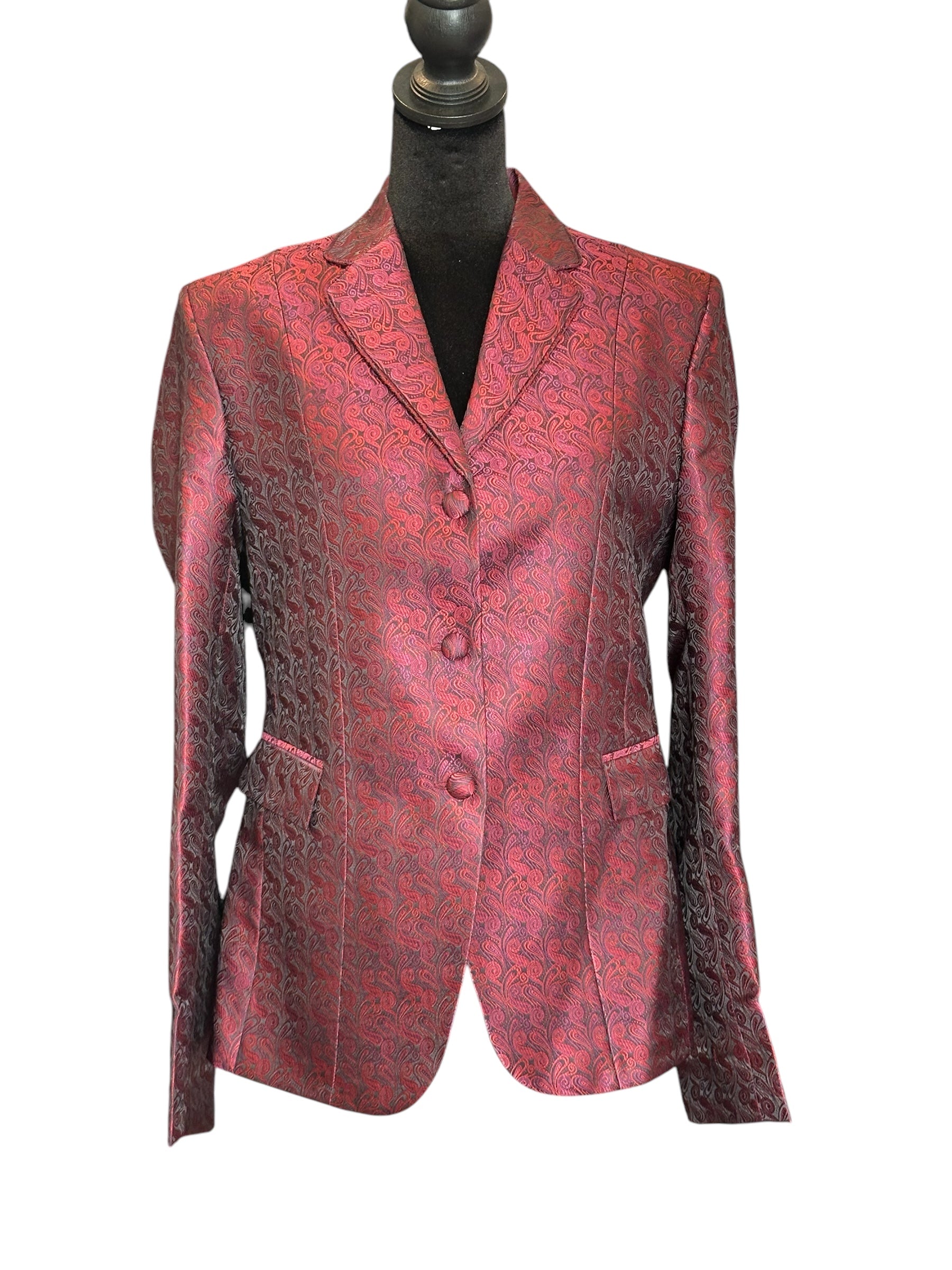 English Show Coat Burgundy and Plum Paisley